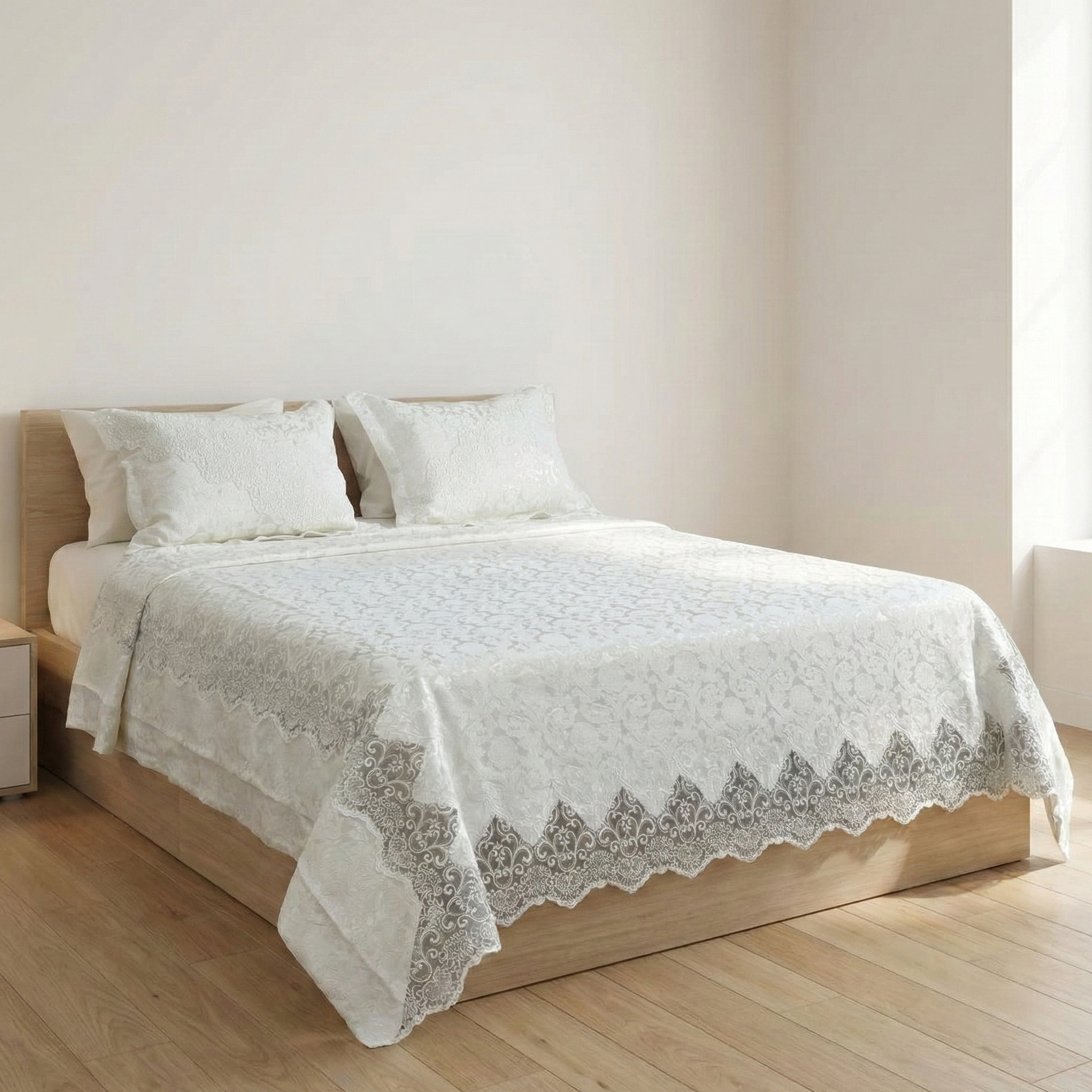 Parure de lit – Satin de Soi Luxe brodé, 6 pièces avec coffret élégant