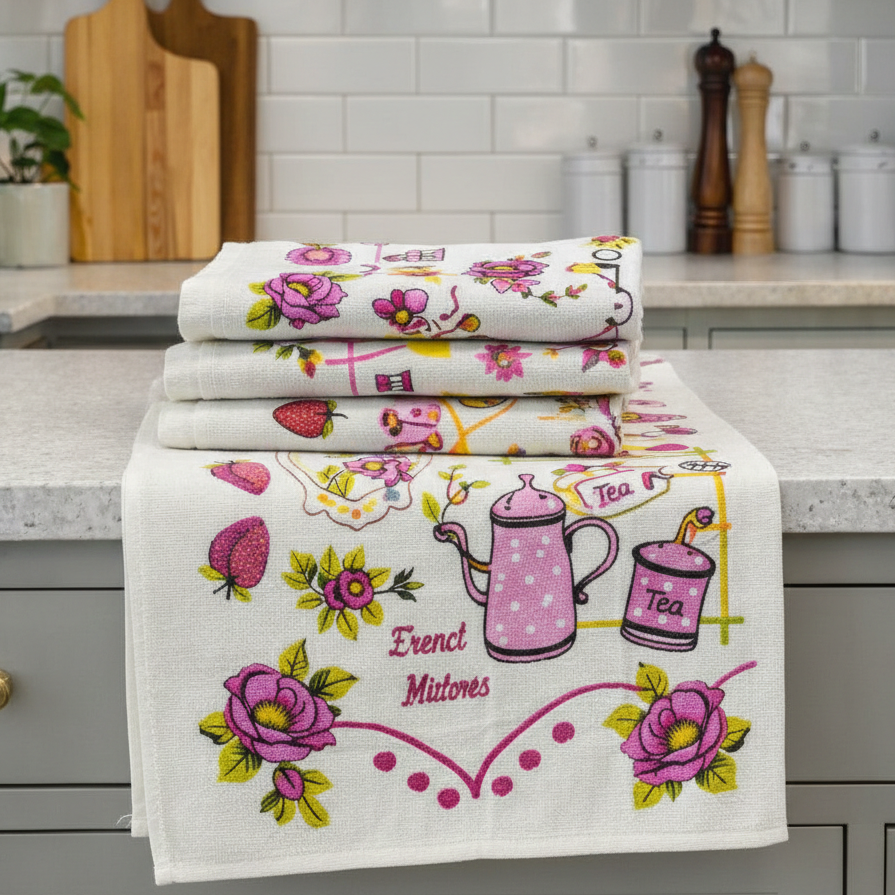 Lot de 6 serviettes de Cuisine éponge , absorbante  40*70 cm