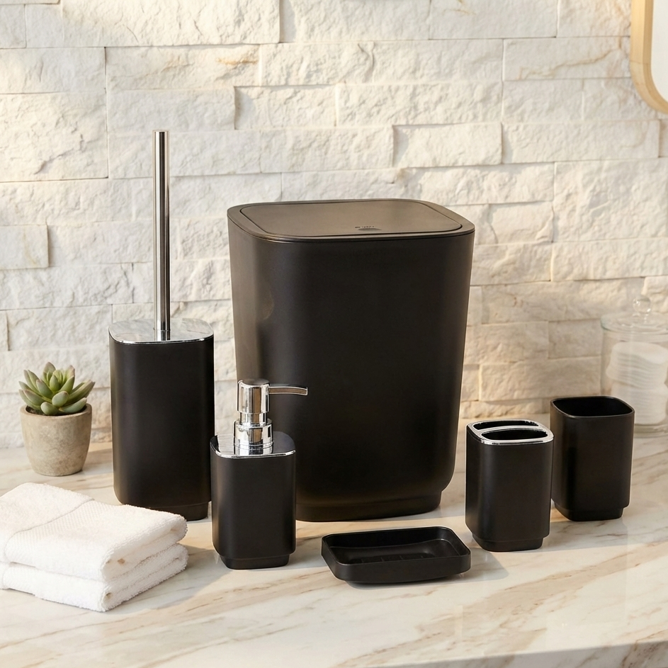 Set d'Accessoires de Salle de Bain 6 en 1  incassable