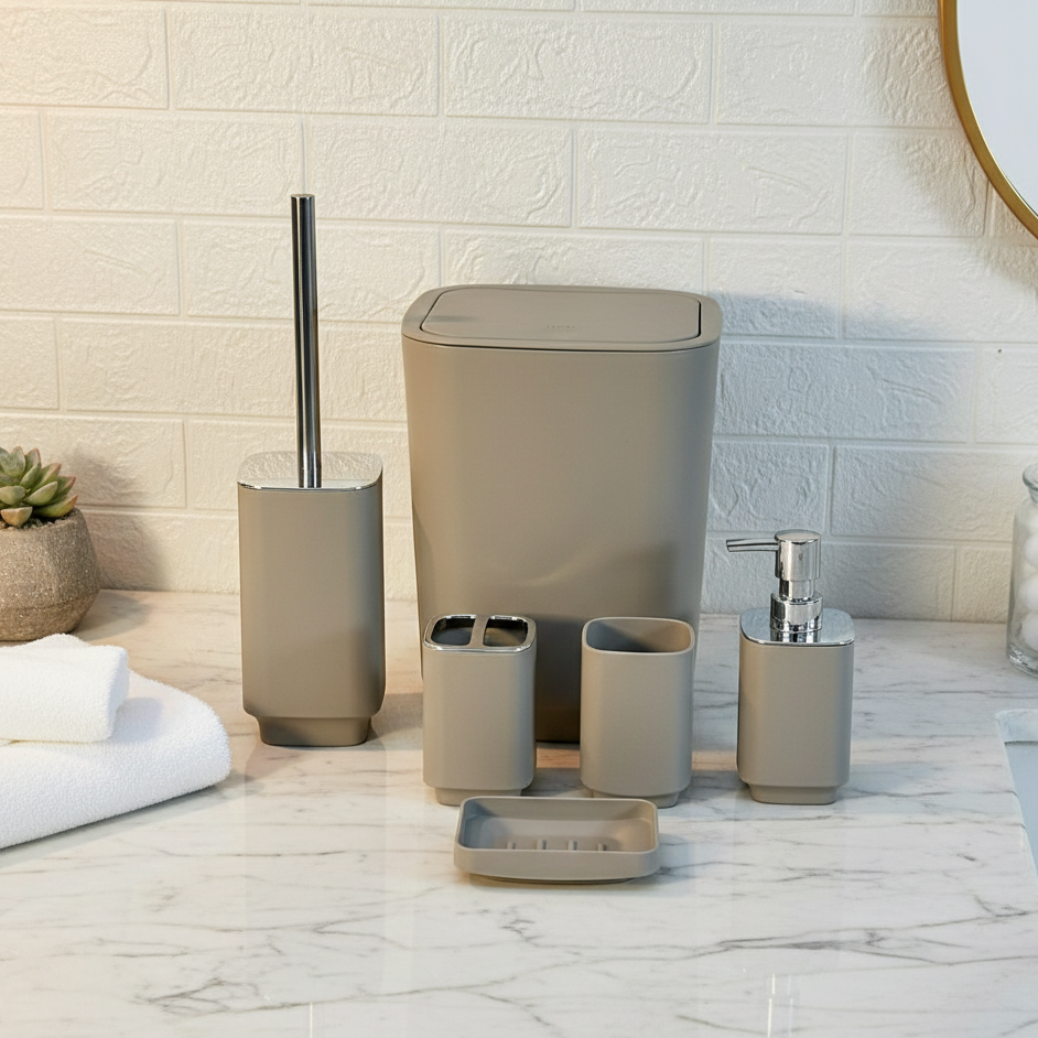 Set d'Accessoires de Salle de Bain 6 en 1  incassable