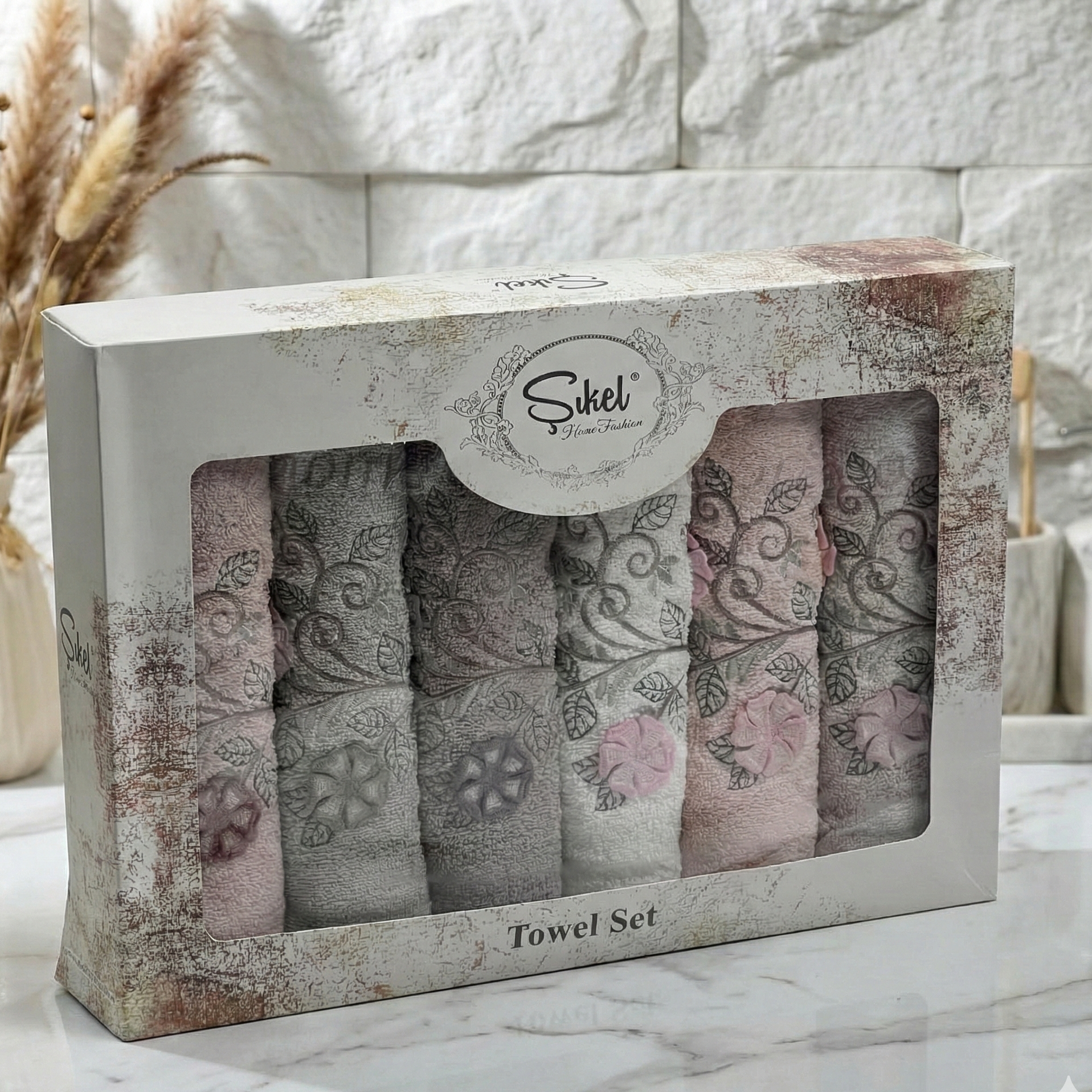 Cofret de 6 serviettes de Bain 90*50 cm en Bambou Epais