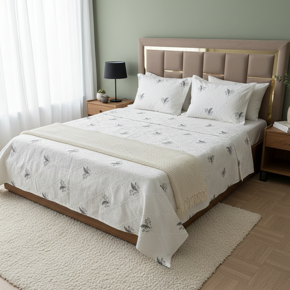 Parure de Lit Kamraya Haut Couture 100% Coton 6 pièces