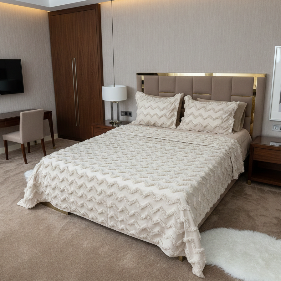 Parure de Lit Kamraya Haut Couture 100% Coton 6 pièces