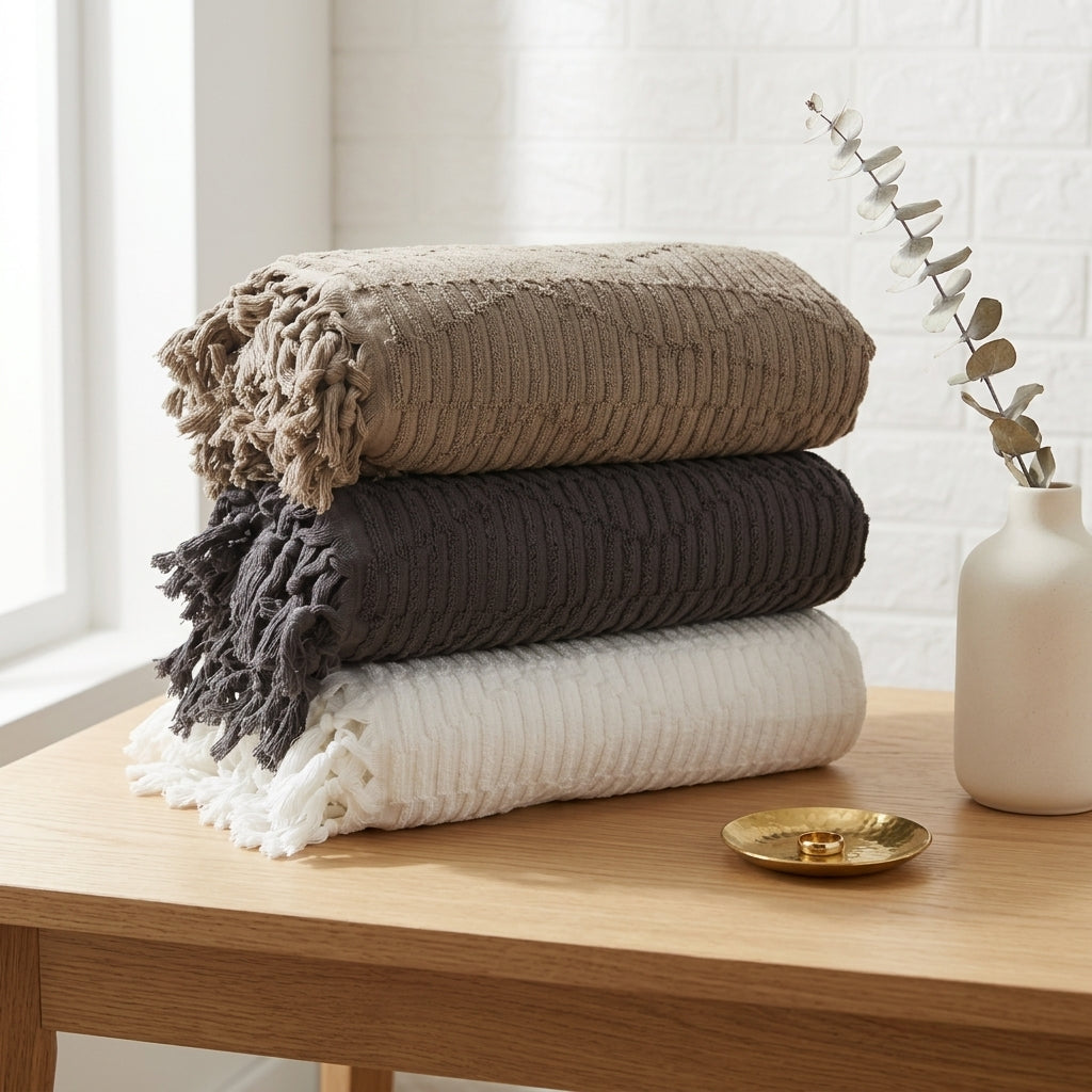 Pack De  3 Draps de Bain 150*90 cm Coton Premium Ultra-Douce