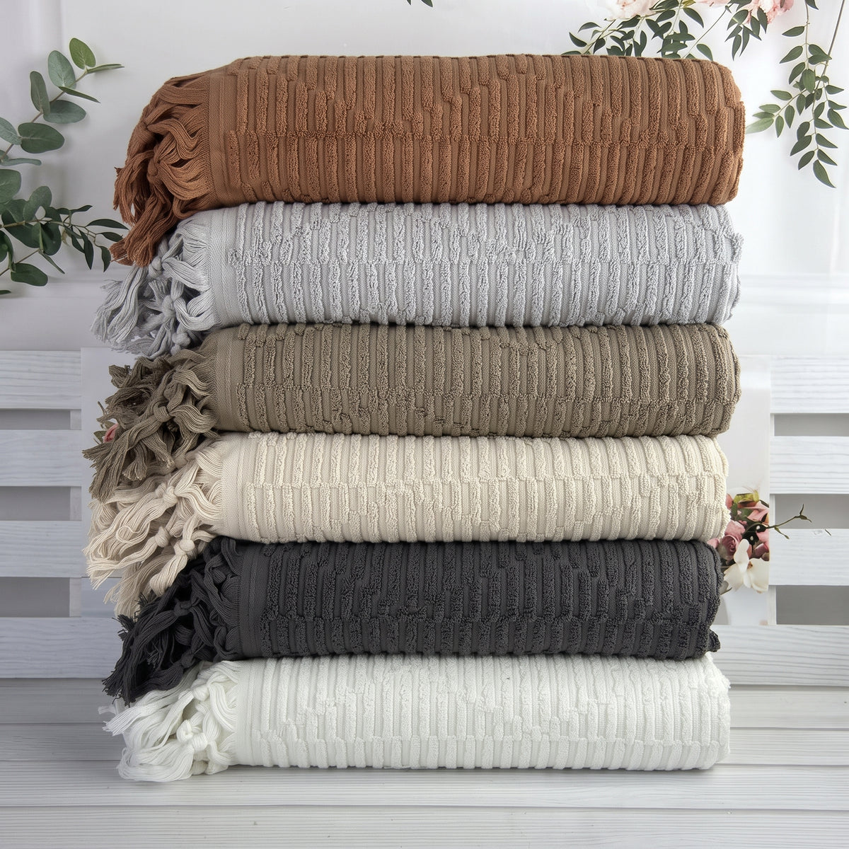 Lot de 6 serviettes de Bain en Coton Ultra Lux -90*50 CM