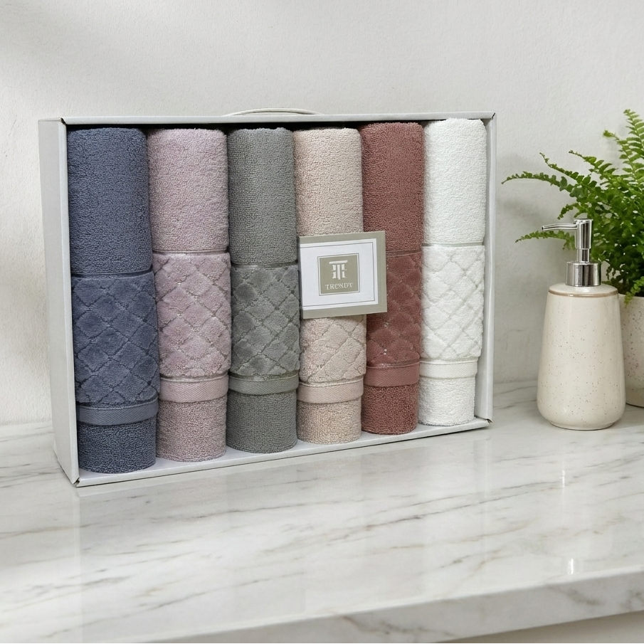 Coffret 6 Serviettes de Bain BELINDA TRENDY – Luxe & Confort