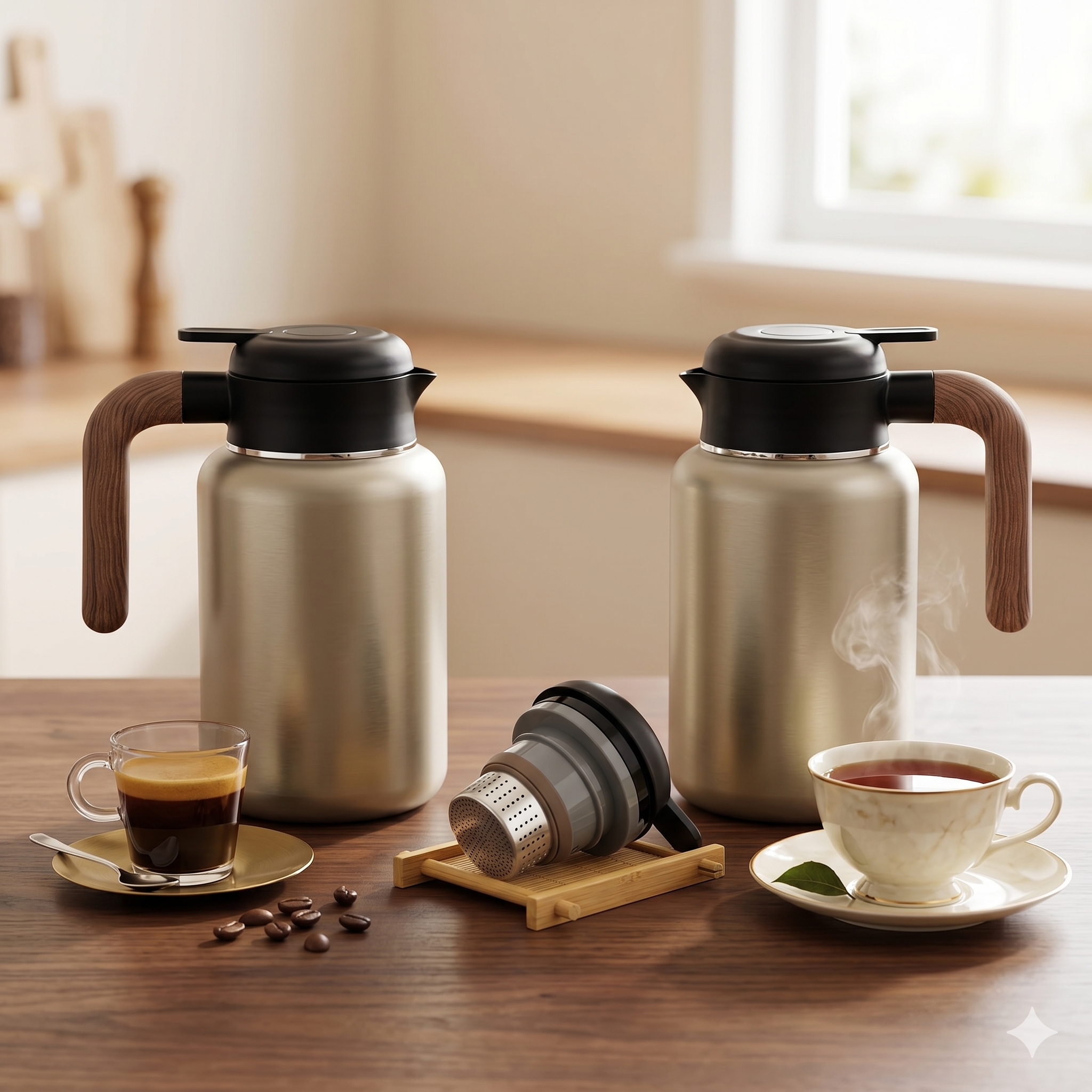 Thermos 1.6L Aluminium-Cuivre | Isolation 24h | Certifié Qualité