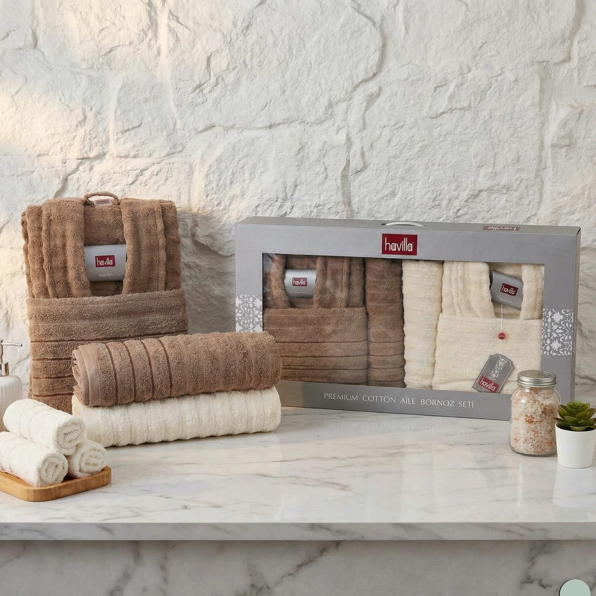 Ensemble Sortie de Bain 6 pièces 100% Coton