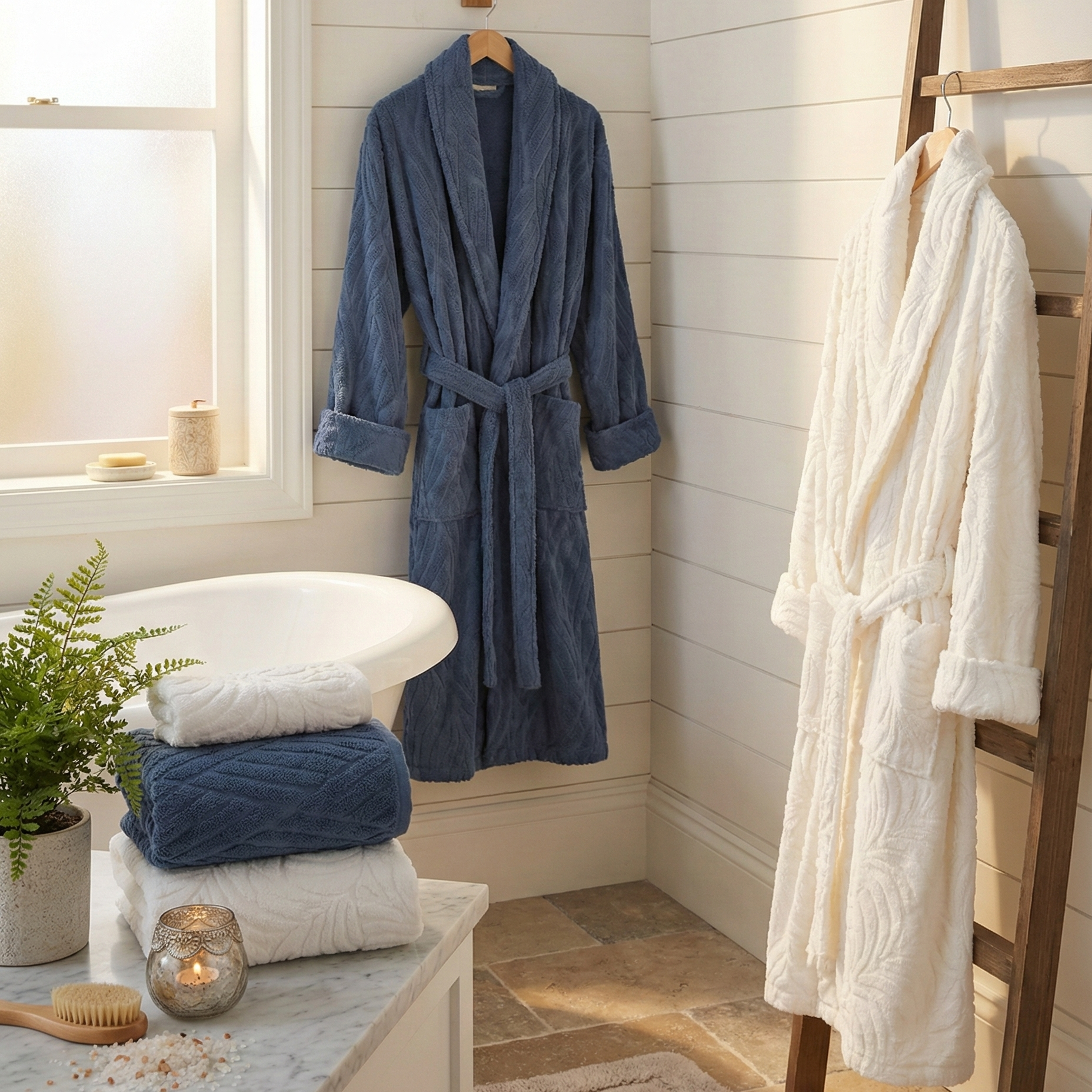 Ensemble Magnifique de Peignoirs Janset - 6 Pièces en Coton Turc de Qualité Supérieure