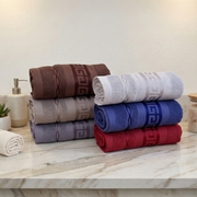 Lot de 6 Serviettes de Bain en Coton| Élégance & Confort (90×50 cm)