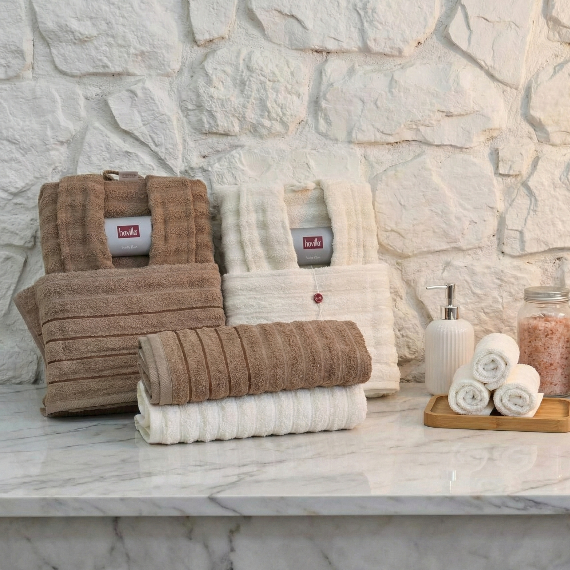 Ensemble Sortie de Bain 6 pièces 100% Coton