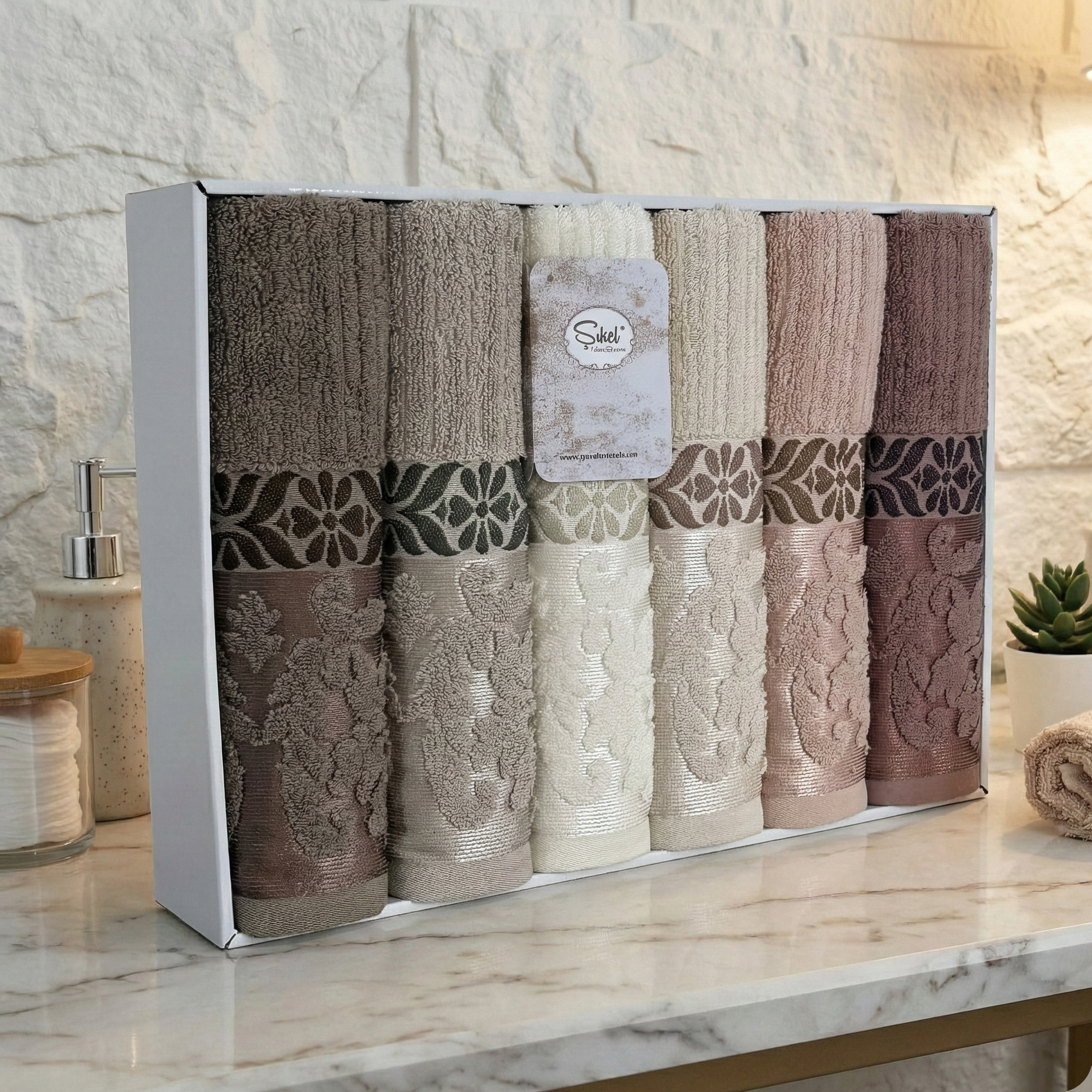 Coffret de 6 Serviettes de Bain & Visage SIKEL – 100% Coton Épais – Qualité Supérieure