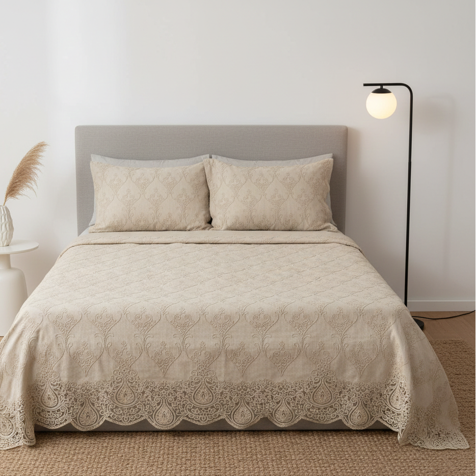 Parure de Lit Kamraya Haut Couture 100% Coton 6 pièces