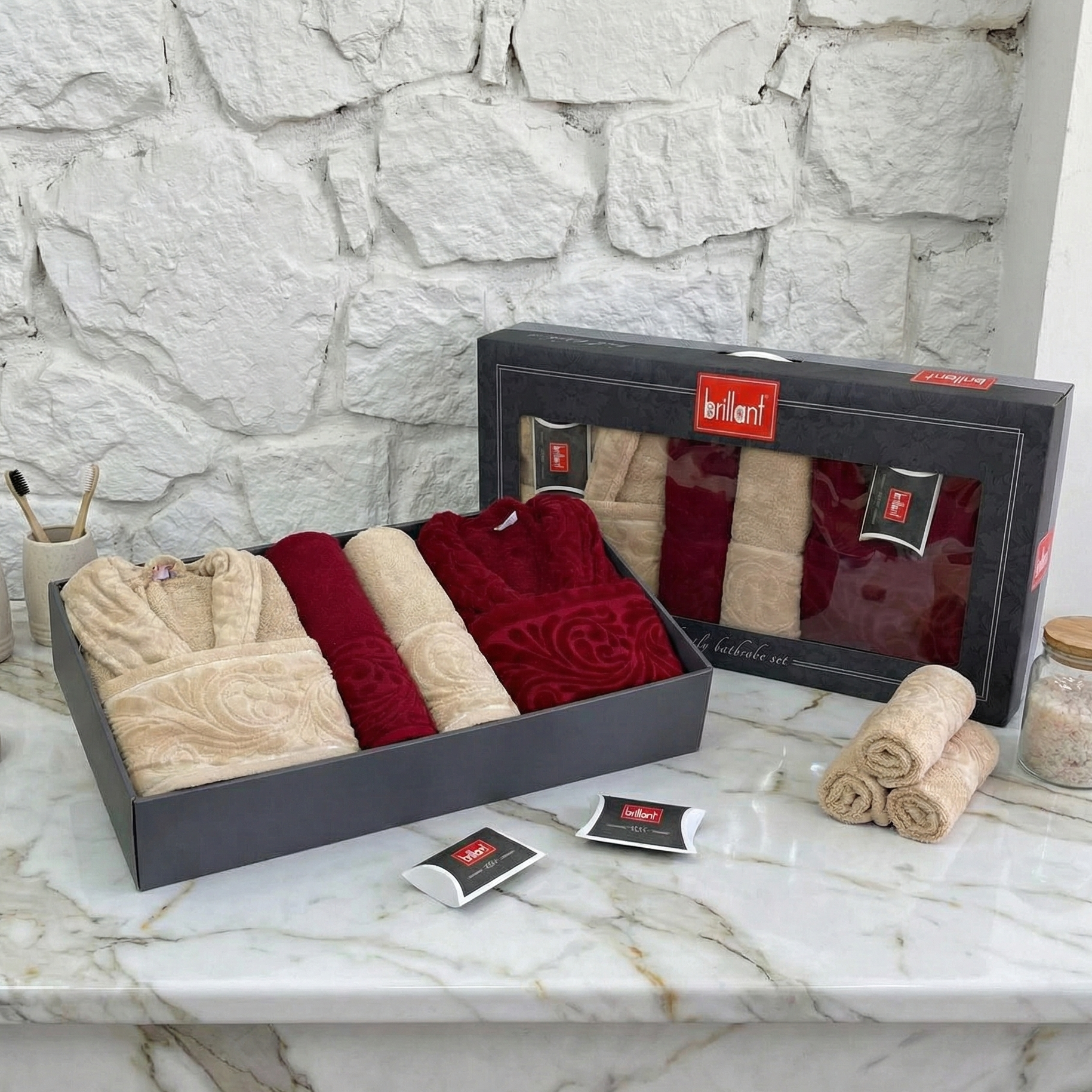 Ensemble Sortie de Bain 6 pièces 100% Coton