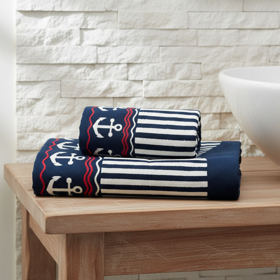 Lot de Deux Draps de Bain en 100% Coton Doux