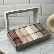 Cofret de 6 serviettes invité 100% Coton Ultra douce