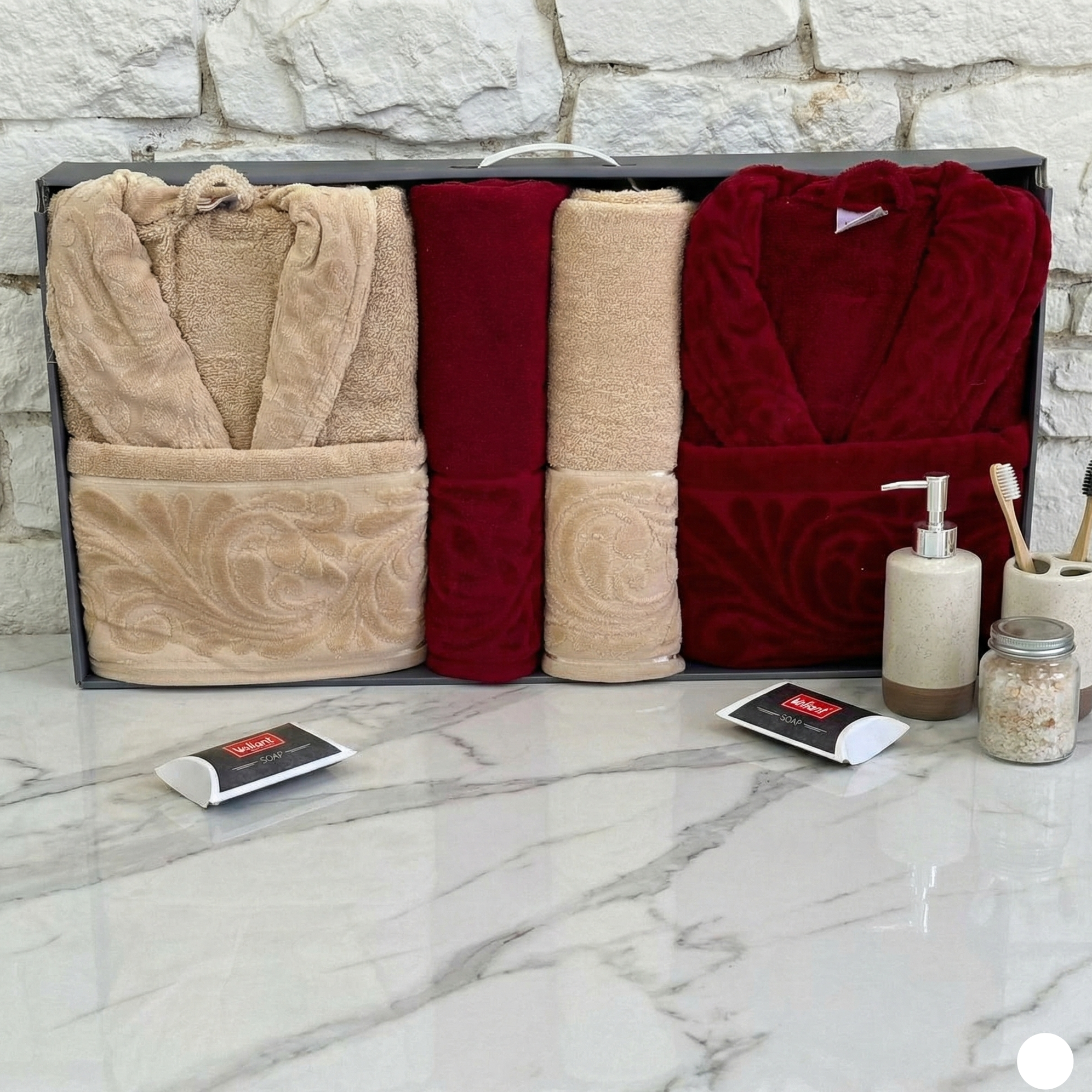 Ensemble Sortie de Bain 6 pièces 100% Coton