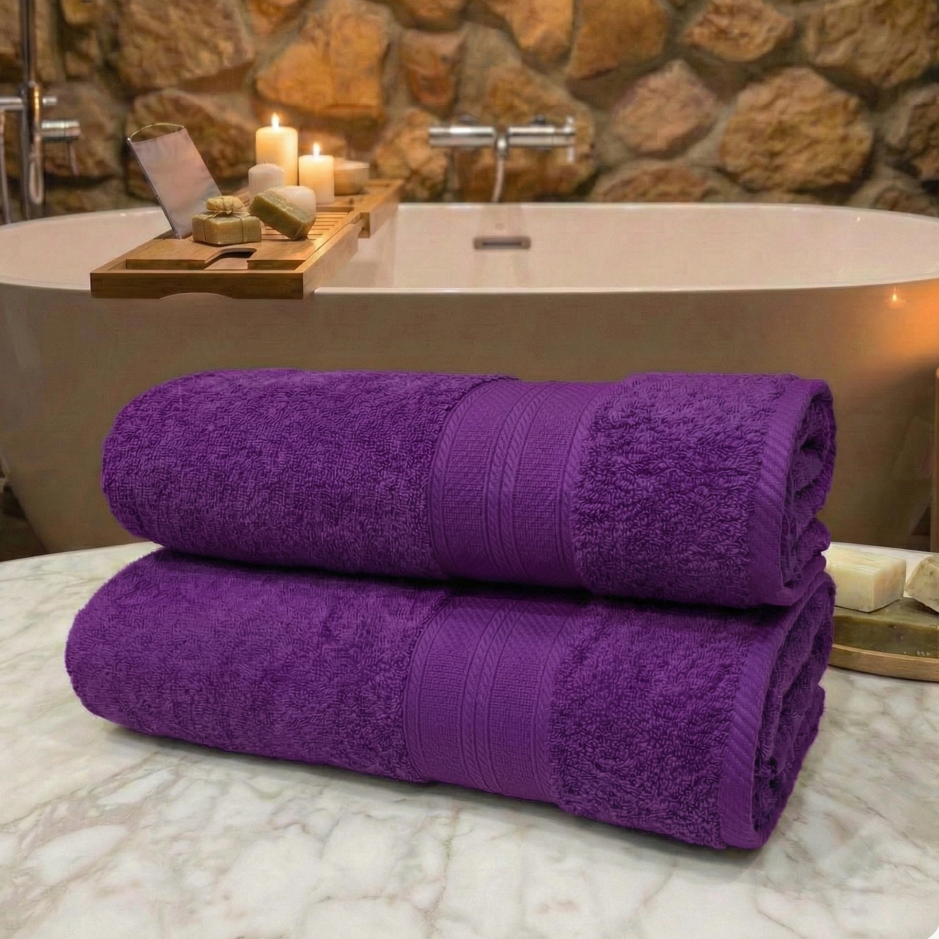 Lot de 2 Draps de Bain Grand Taille 180*100 cM