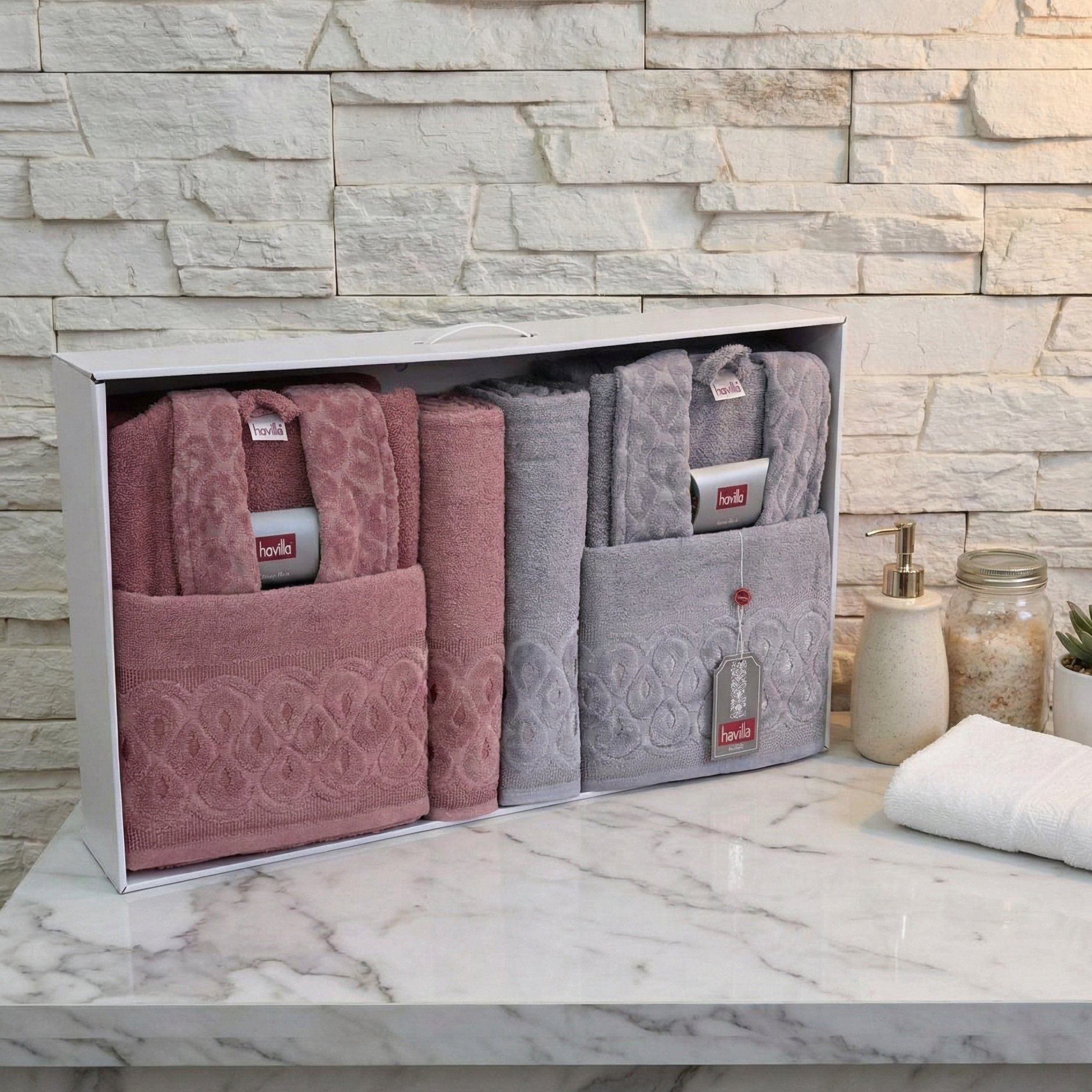 Ensemble Sortie de Bain 6 pièces 100% Coton