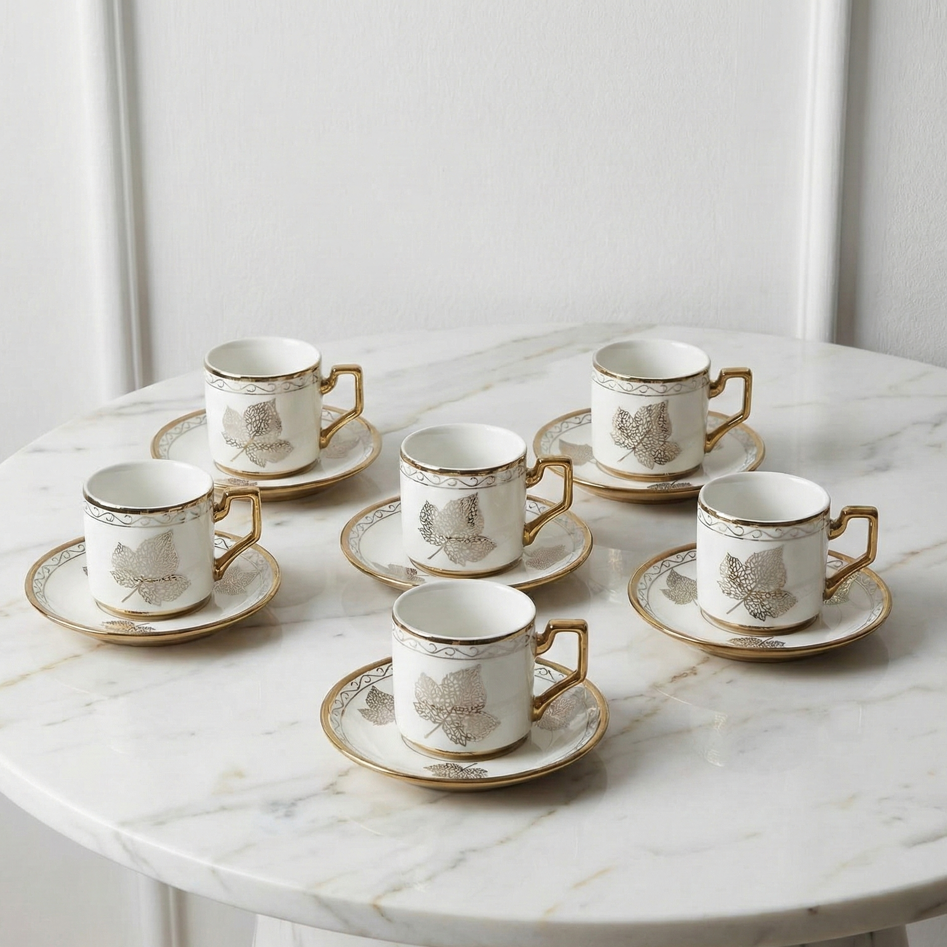 Service à Café en Porcelaine 12 Pièces