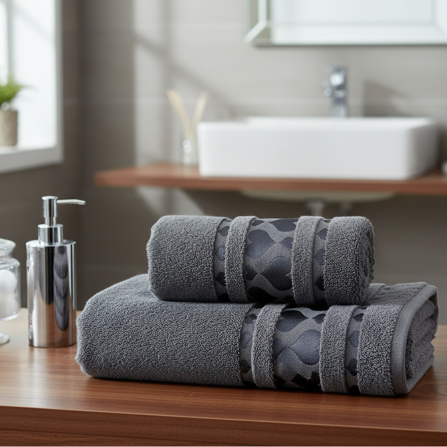 Lot de 2 Draps de Bain en Bambou Tres douce Grand taille 180*100 m et 90*50 cm