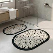 Ensemble 2 Tapis Salle Design Moderne Antidérapante , Absorbante