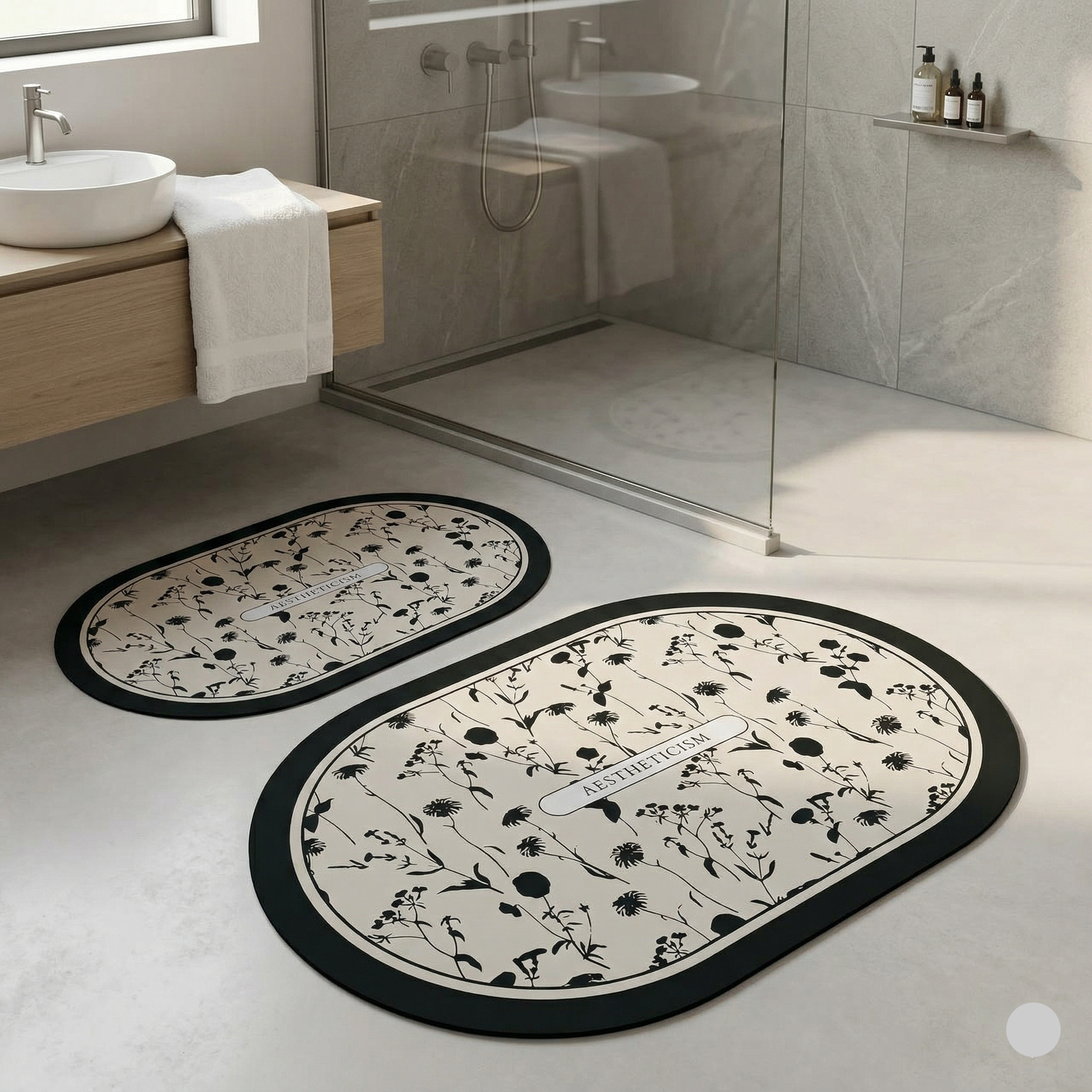 Ensemble 2 Tapis Salle Design Moderne Antidérapante , Absorbante