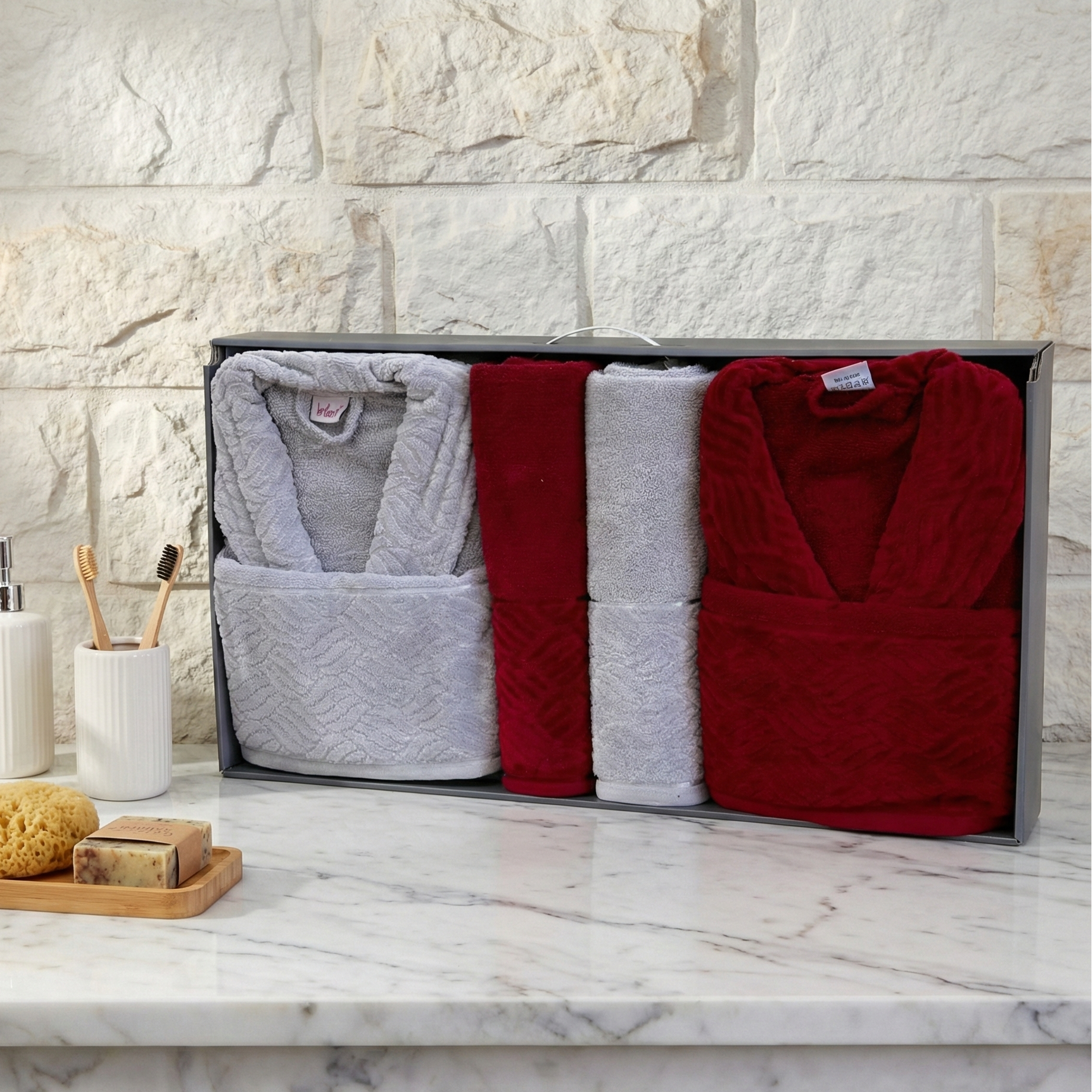 Ensemble Sortie de Bain 6 pièces 100% Coton