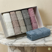 Cofret de 6 serviettes invité 50*30 cm - 100% Bambou Coton
