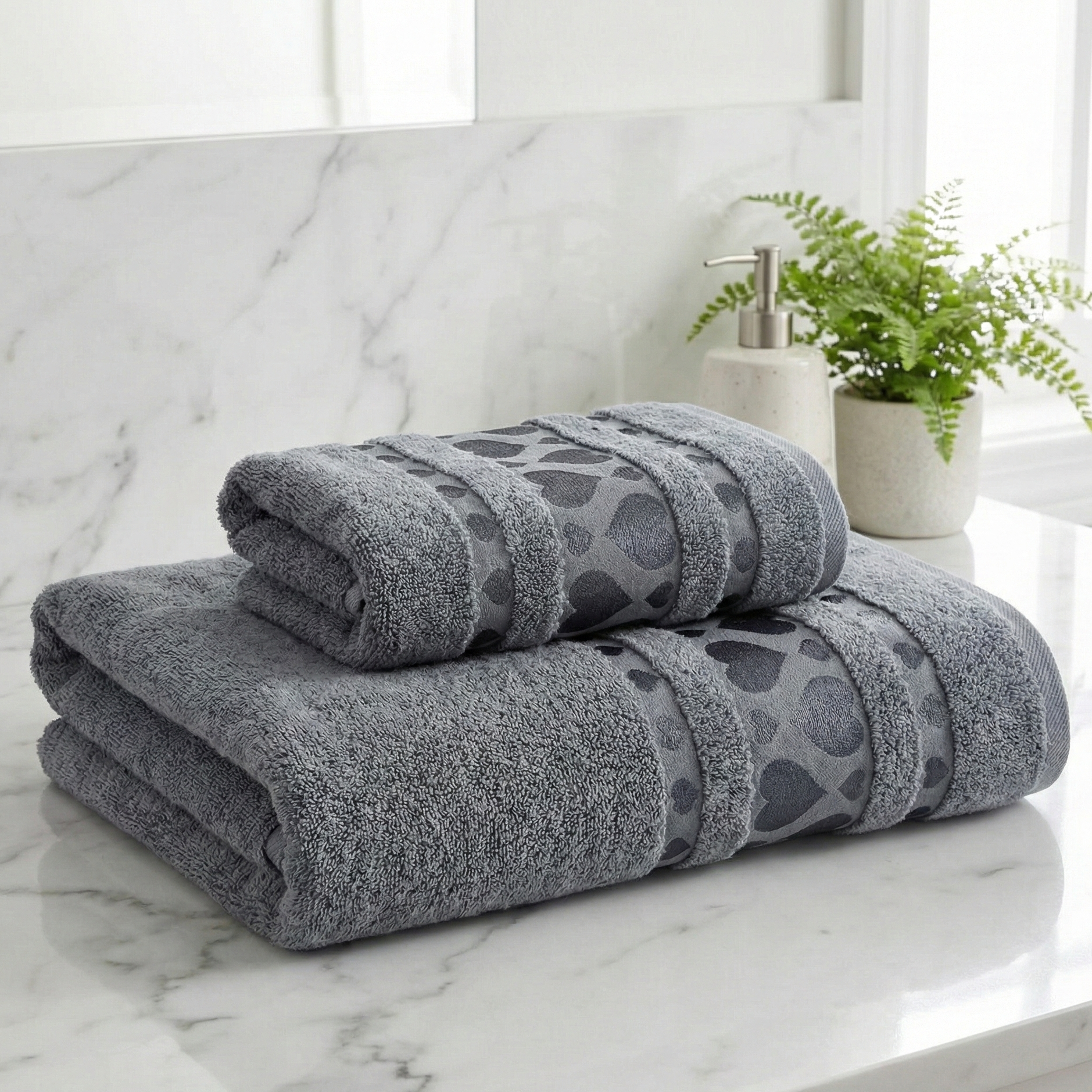 Lot de 2 Draps de Bain en Bambou Tres douce Grand taille 180*100 m et 90*50 cm