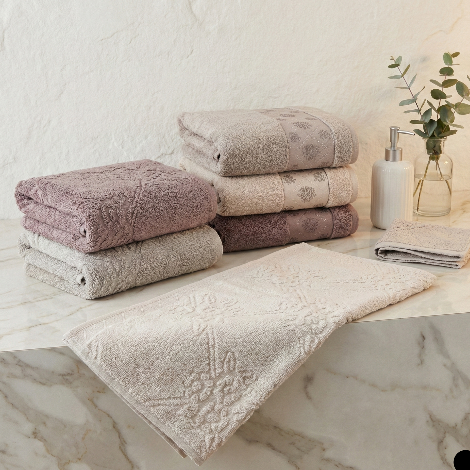 Pack 6 Serviettes de Bain Haut Gamme 50*90 cm de qualité bambou