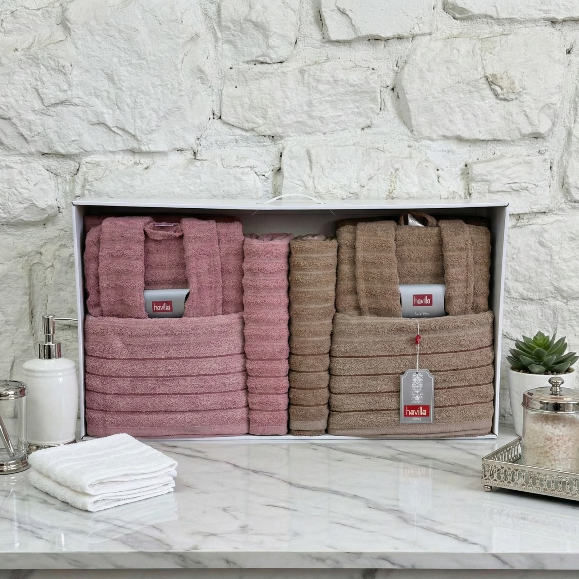 Ensemble Sortie de Bain 6 pièces 100% Coton