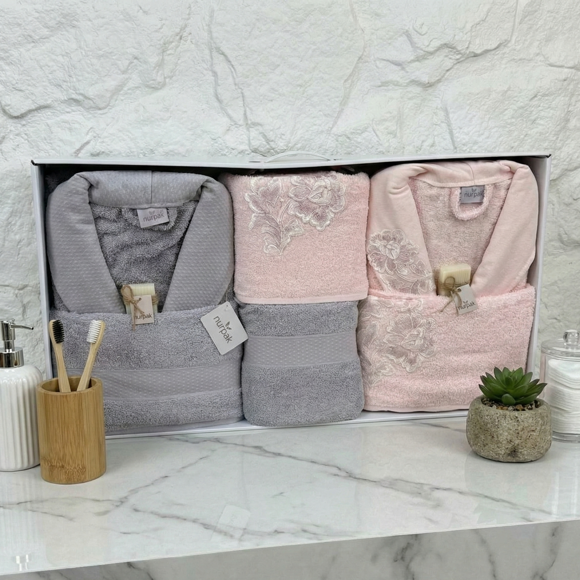 Ensemble Sortie de Bain 6 pièces 100% Coton