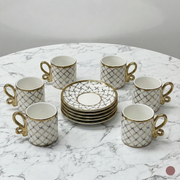 Service à Café en Porcelaine 12 Pièces