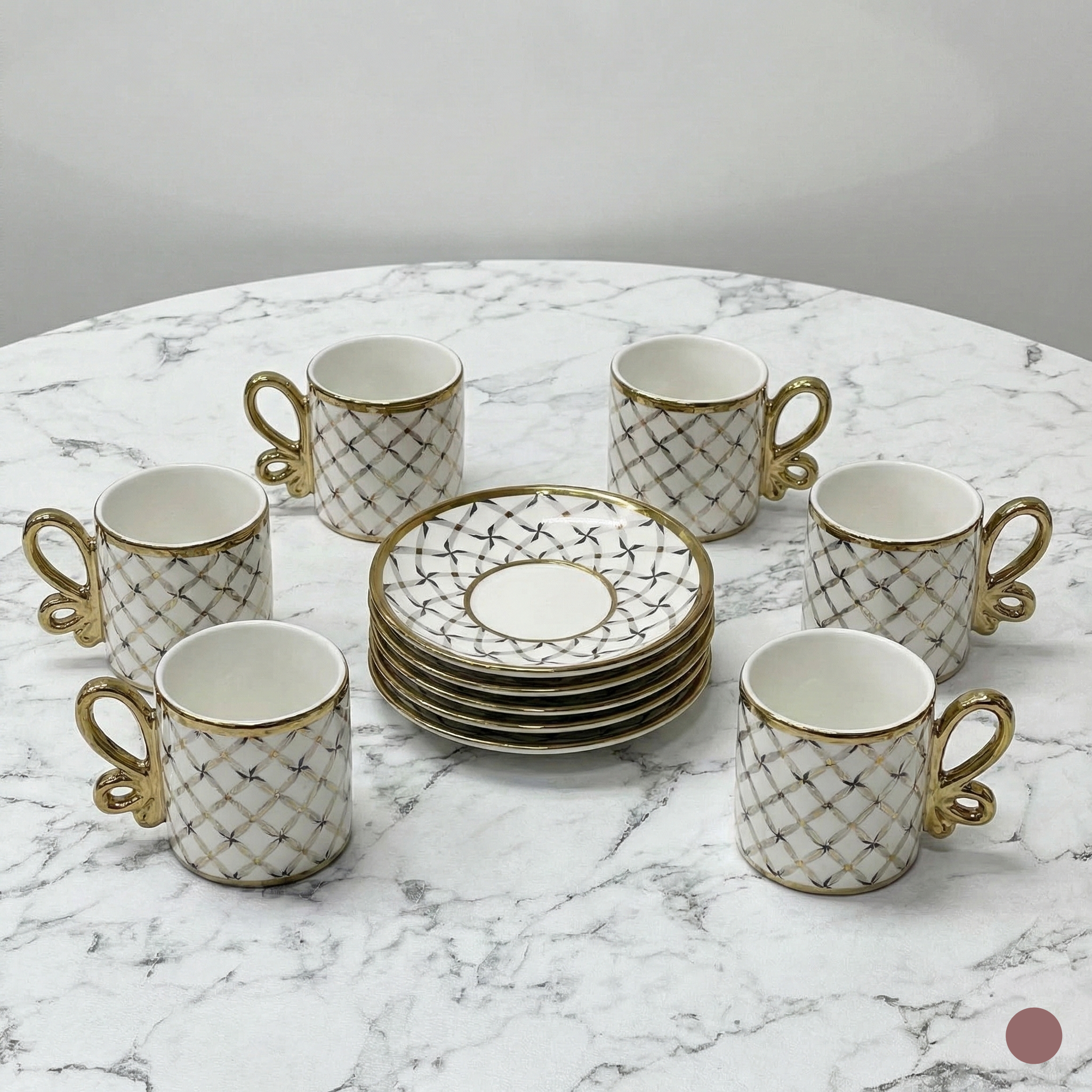 Service à Café en Porcelaine 12 Pièces