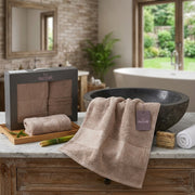 Ensemble Draps de Bain 3 Pièces Coton Premium Nurpak Coffret Luxe