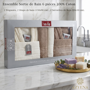 Ensemble Sortie de Bain 6 pièces 100% Coton