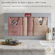 Ensemble Sortie de Bain 6 pièces 100% Coton