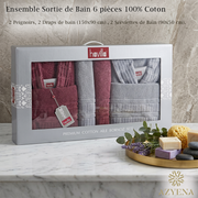 Ensemble Sortie de Bain 6 pièces 100% Coton