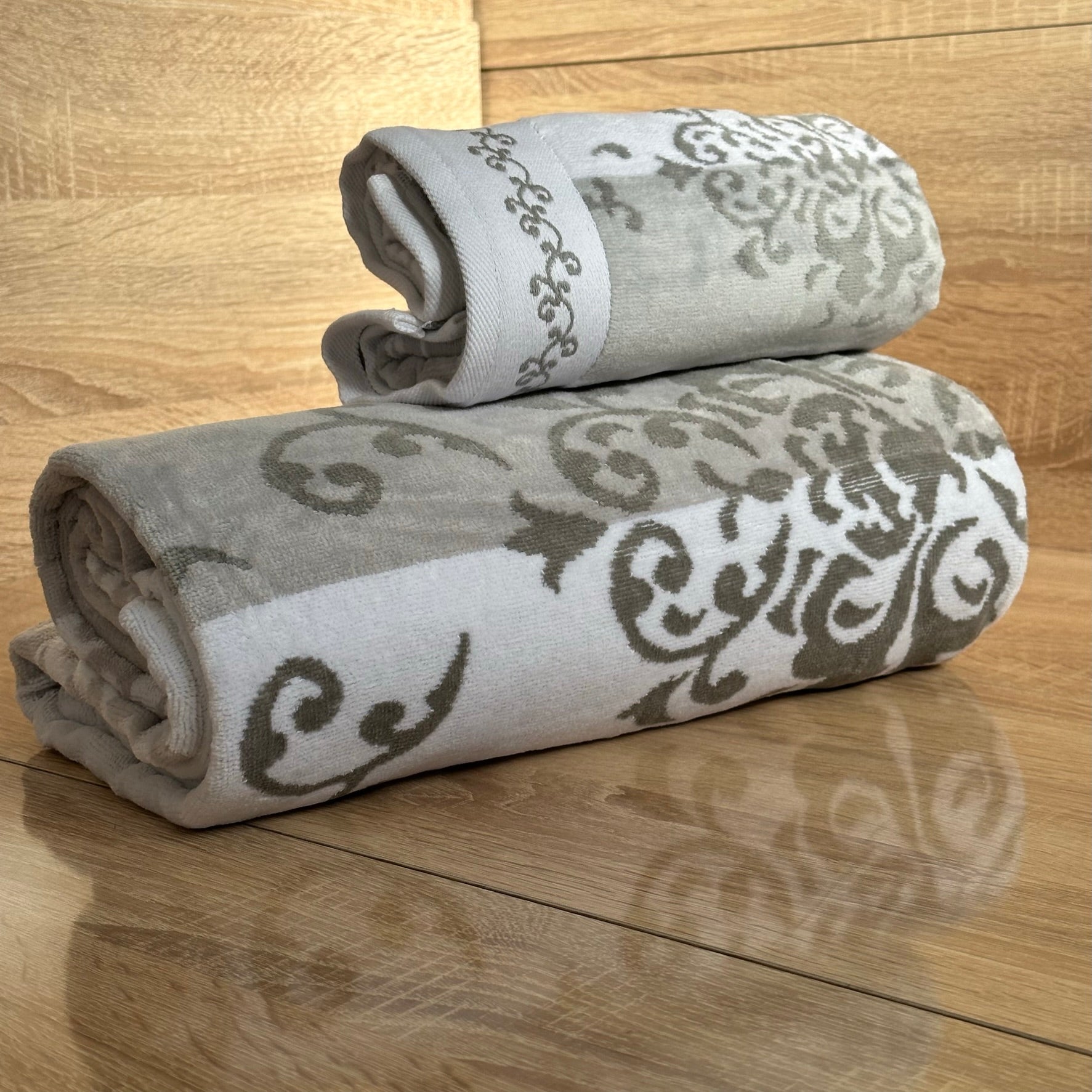 Lot de Deux Draps de Bain en 100% Coton Doux