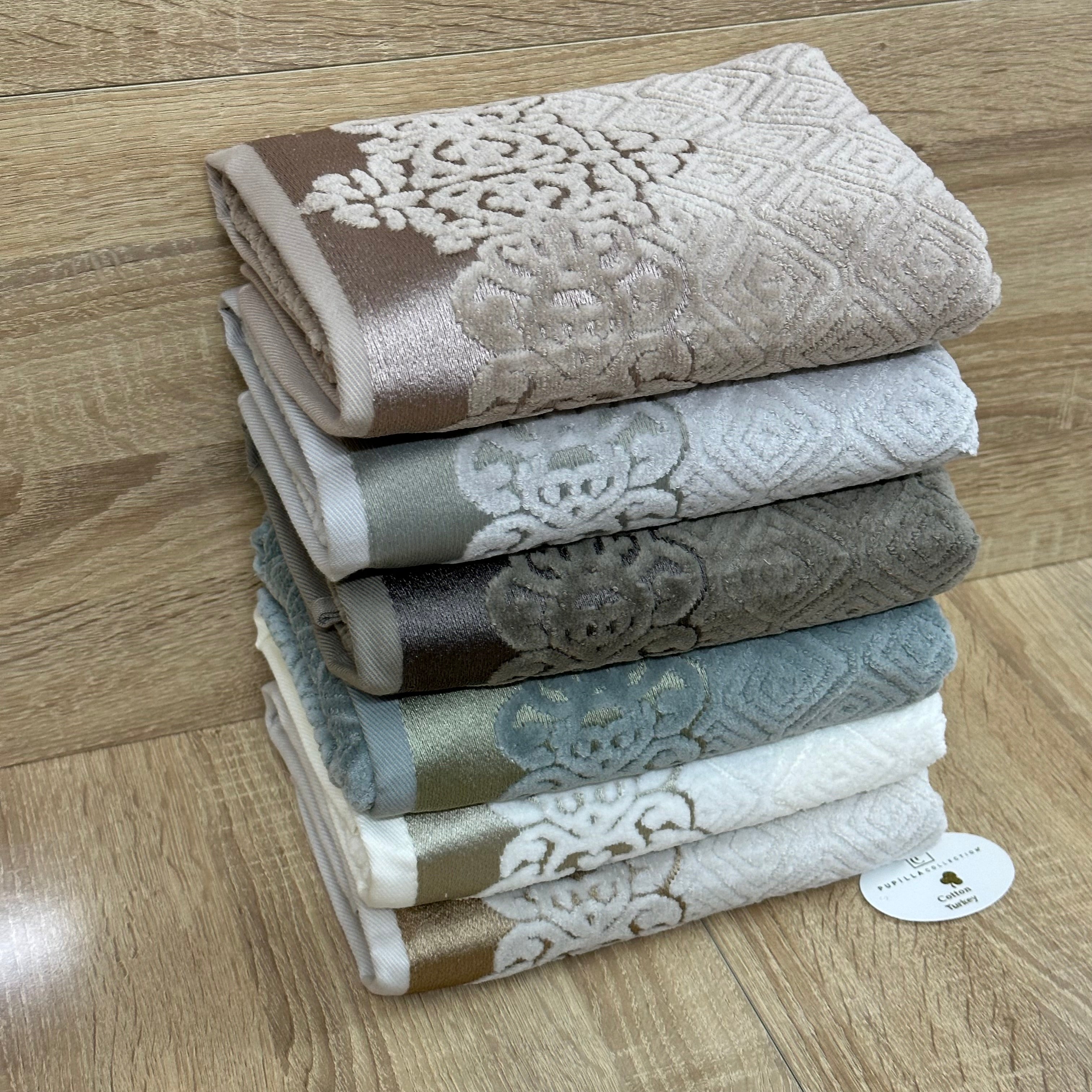 Pack 6 Serviettes de Bain Haut Gamme 50*90 cm Coton Pupilla Originale