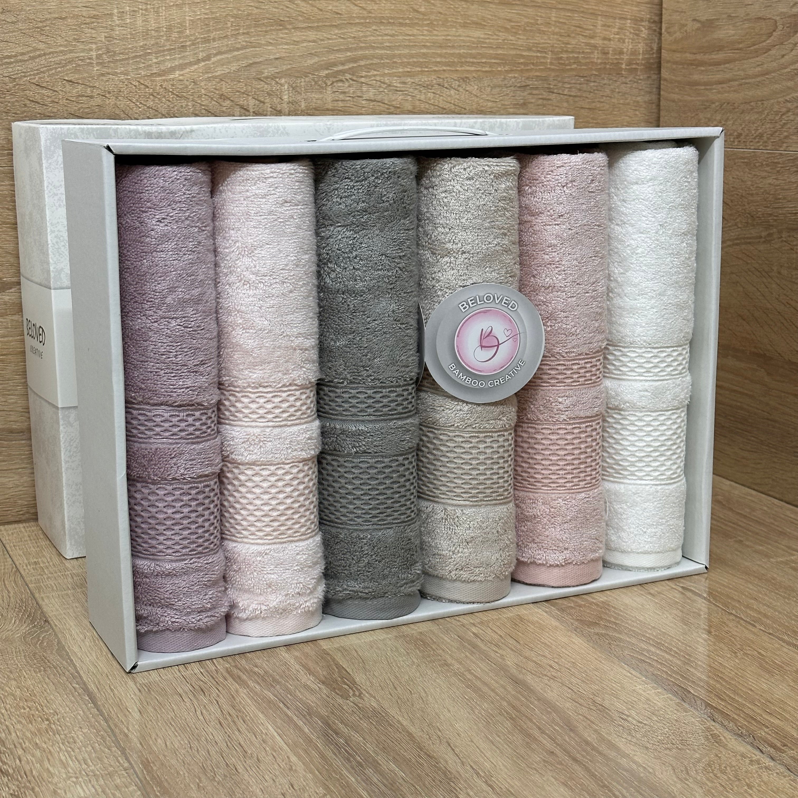 6 Serviettes de Bain Bambou-Coton – Luxe & Confort