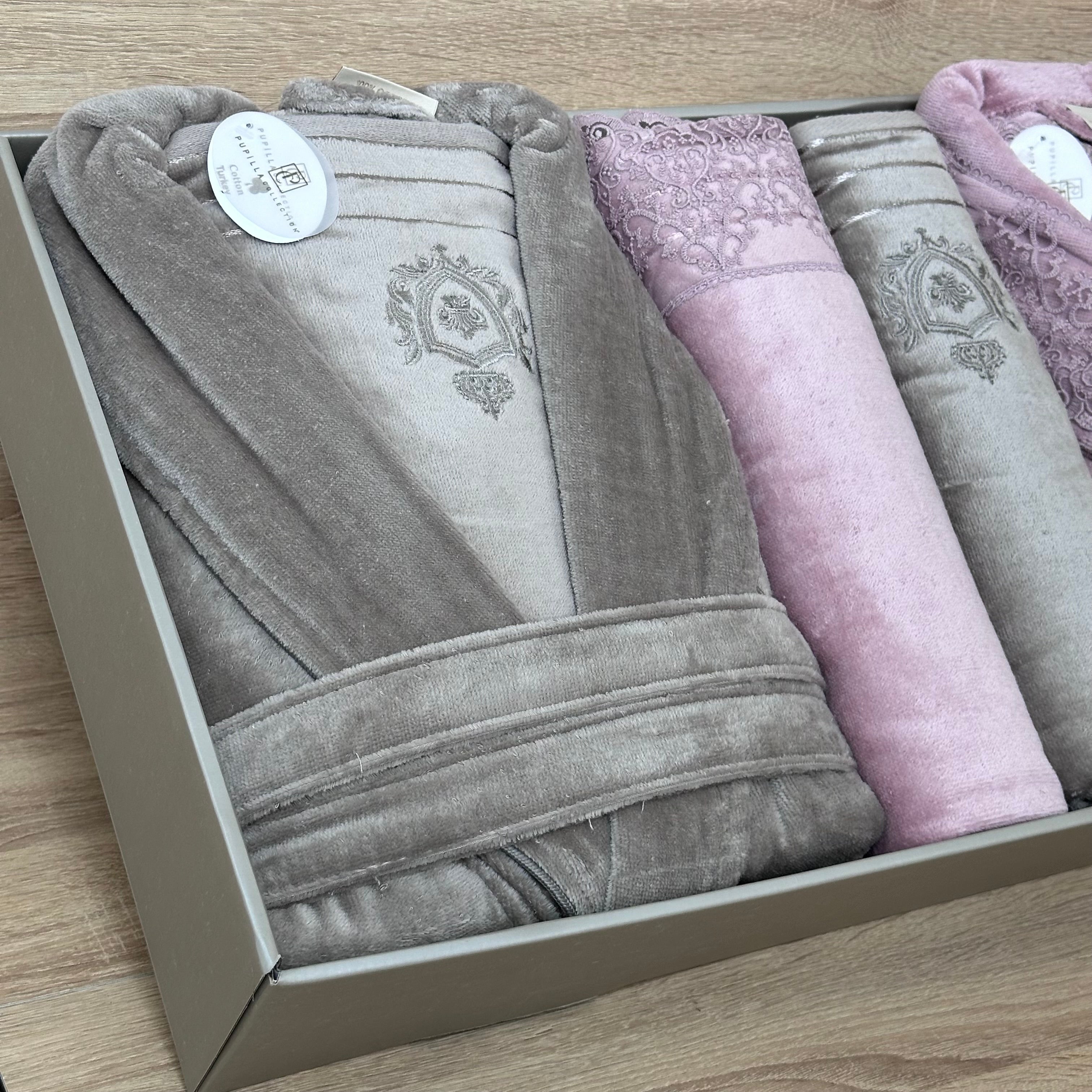 Cofret Sortie de Bain  Elle&Lui Haut Qualité de Coton de la marque Pupilla Collection