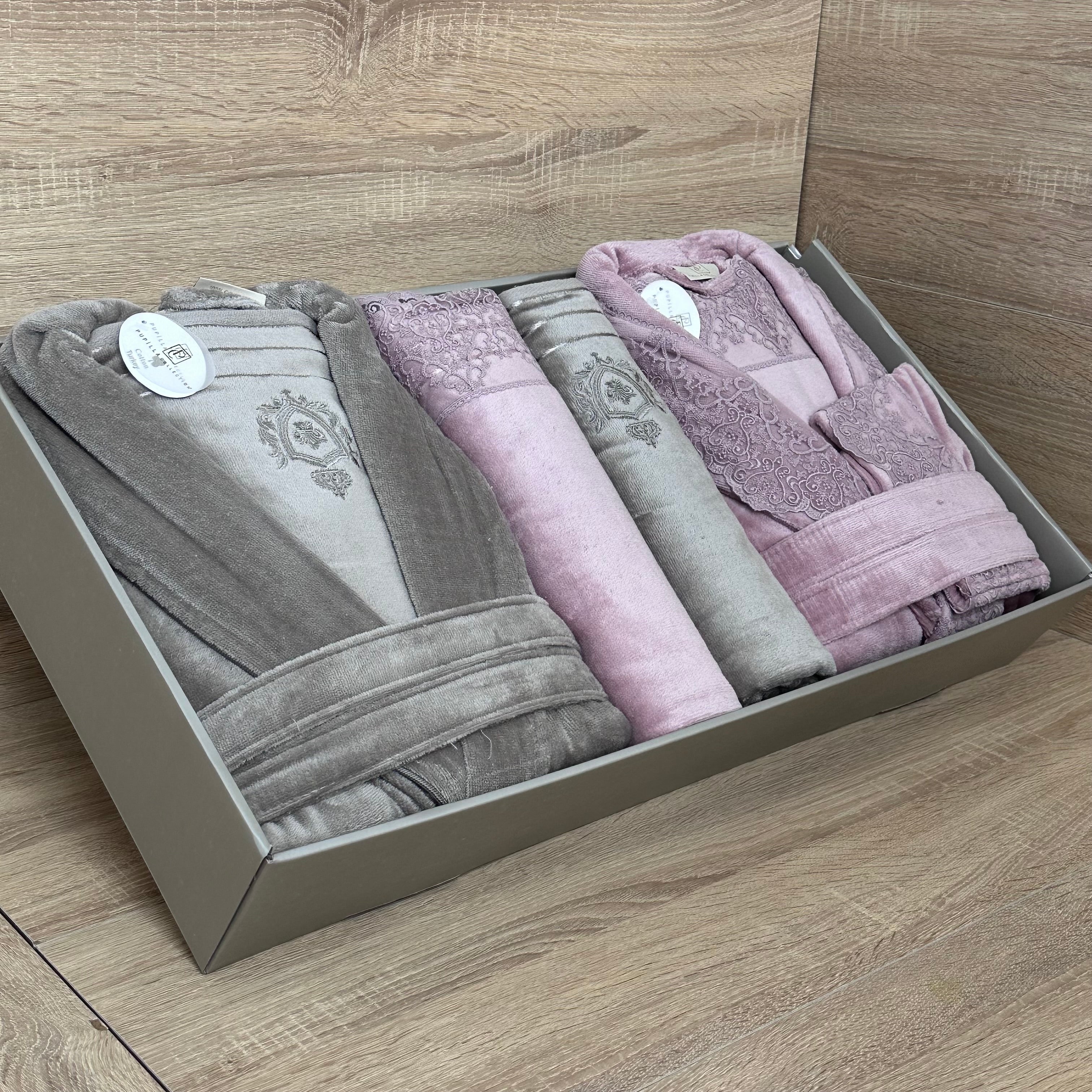Cofret Sortie de Bain  Elle&Lui Haut Qualité de Coton de la marque Pupilla Collection