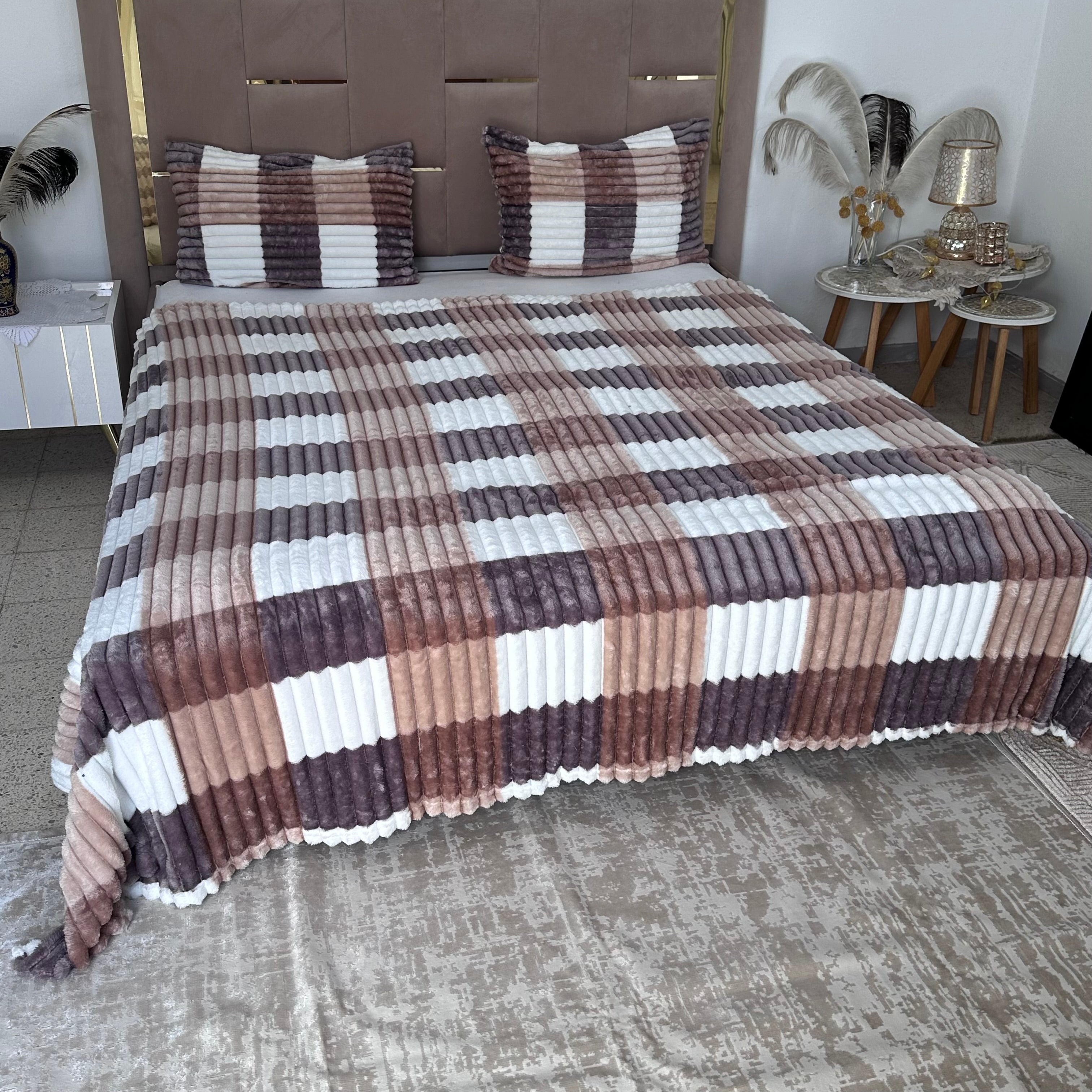 Ensemble Plaids en Polaire Luxueuse 3 Pièces :Nouvelle Collection