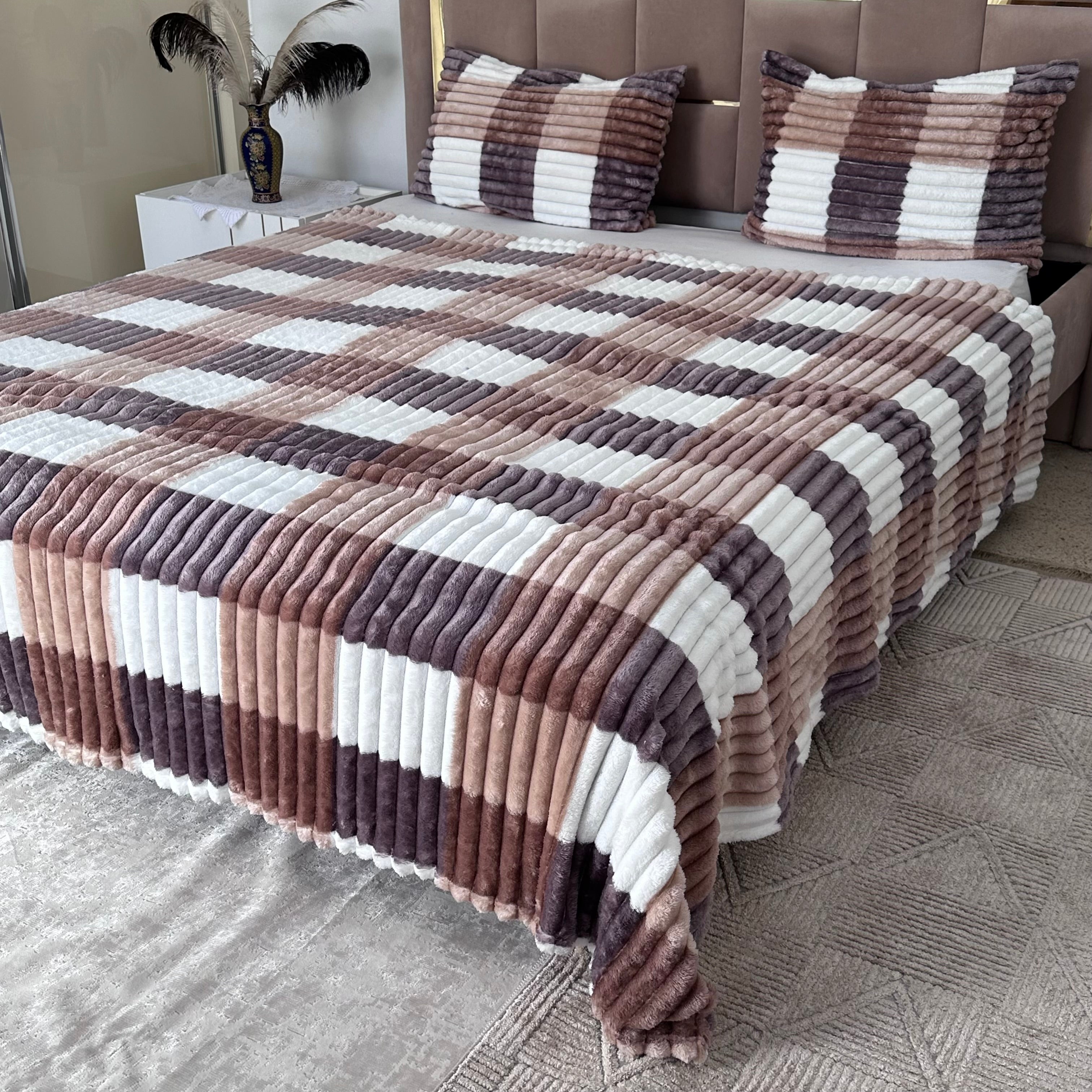 Ensemble Plaids en Polaire Luxueuse 3 Pièces :Nouvelle Collection