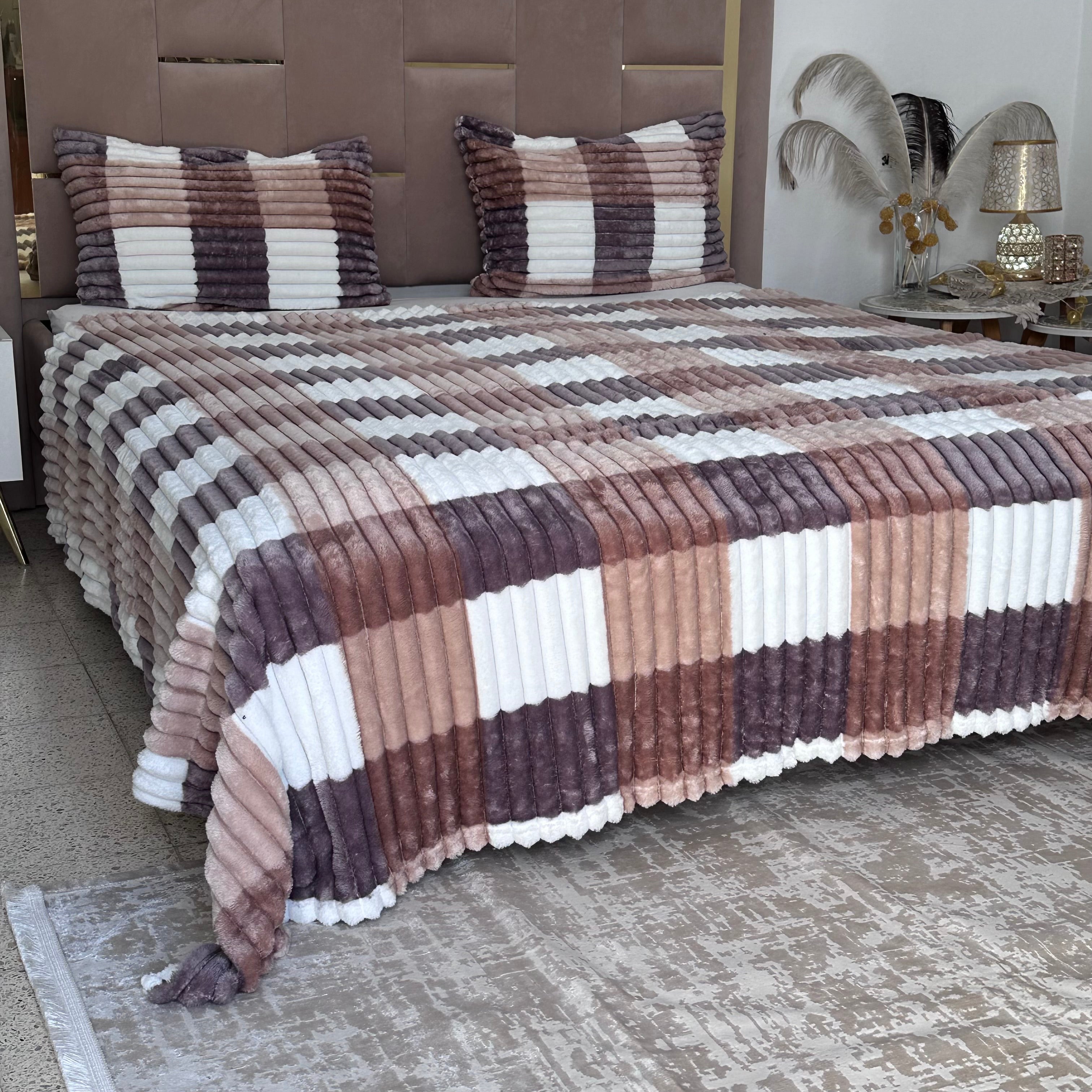 Ensemble Plaids en Polaire Luxueuse 3 Pièces :Nouvelle Collection