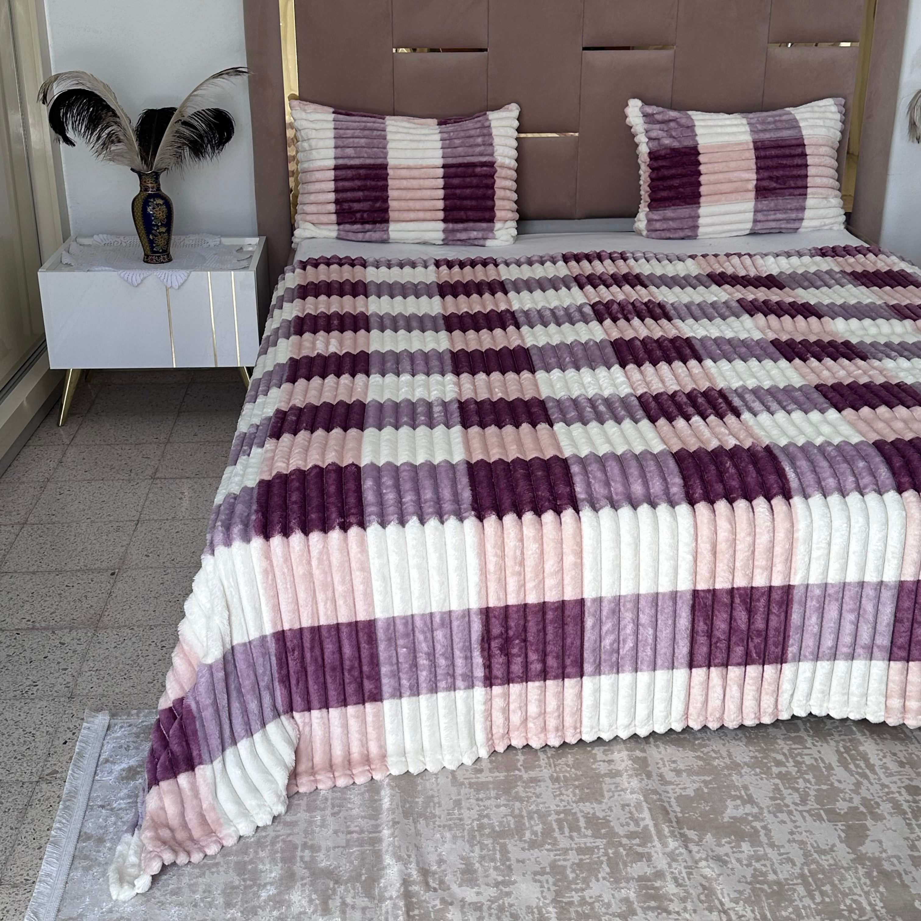 Ensemble Plaids en Polaire Luxueuse 3 Pièces :Nouvelle Collection