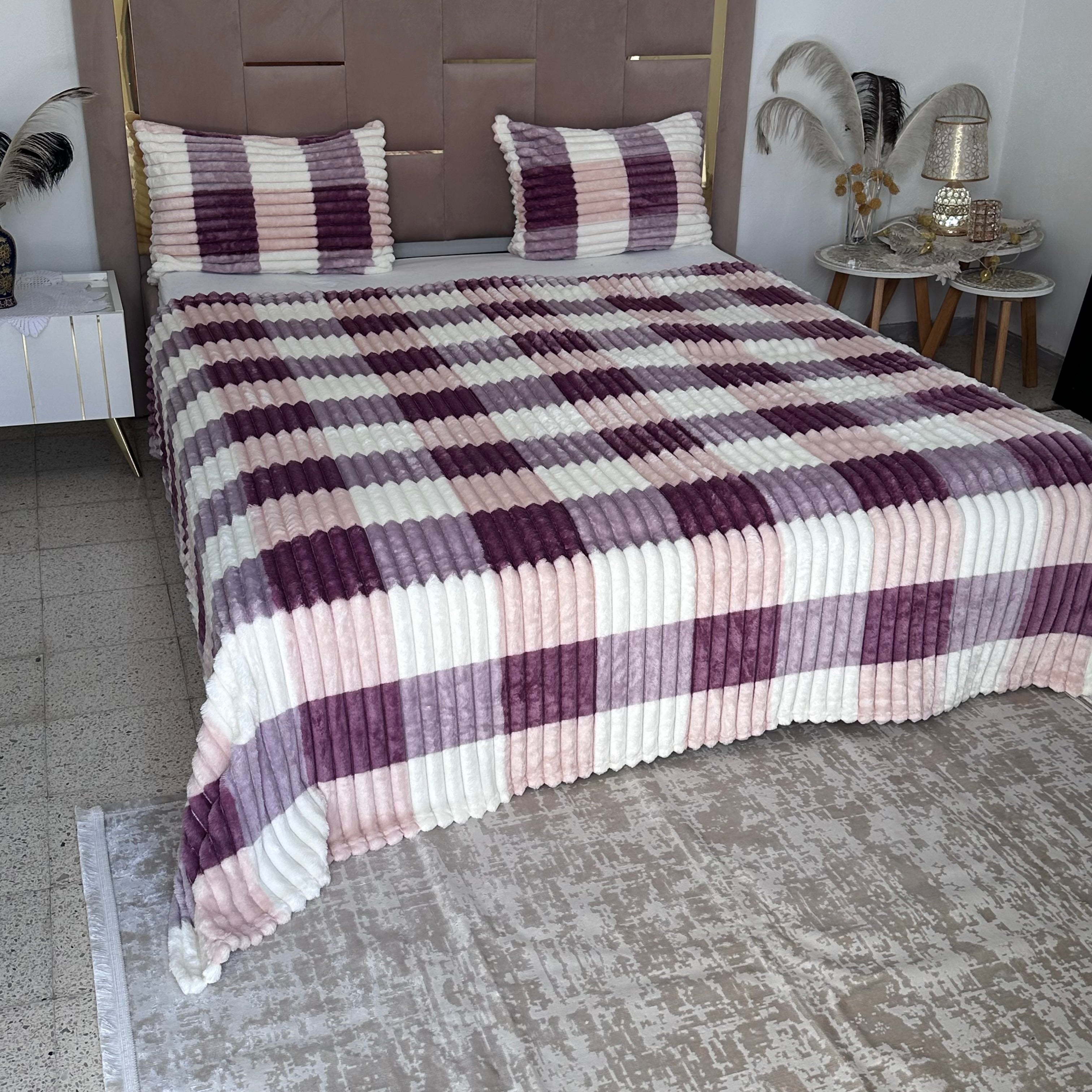 Ensemble Plaids en Polaire Luxueuse 3 Pièces :Nouvelle Collection