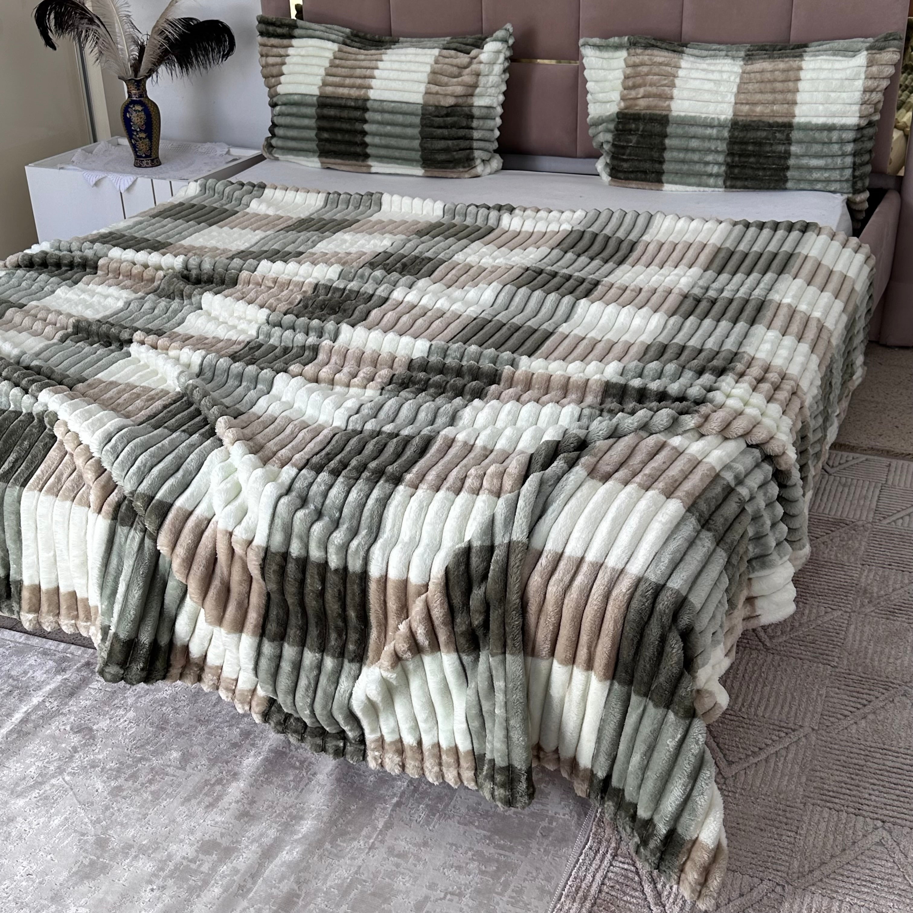 Ensemble Plaids en Polaire Luxueuse 3 Pièces :Nouvelle Collection